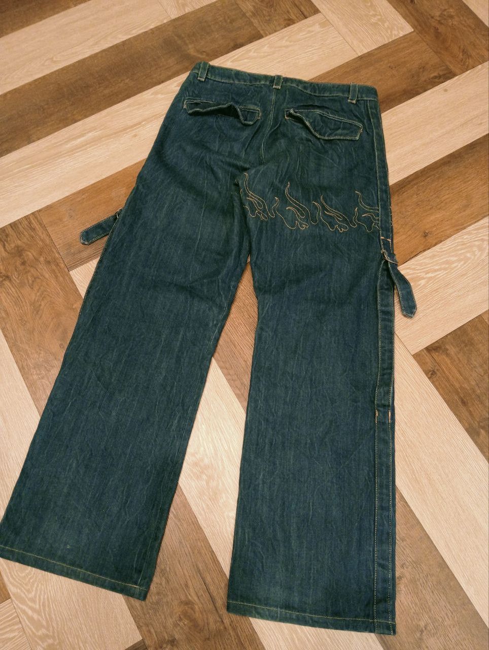 Lad Musician LAD MUSICIAN FLAME BONDAGE DENIM PANTS Size US 32 / EU 48 - 9 Thumbnail