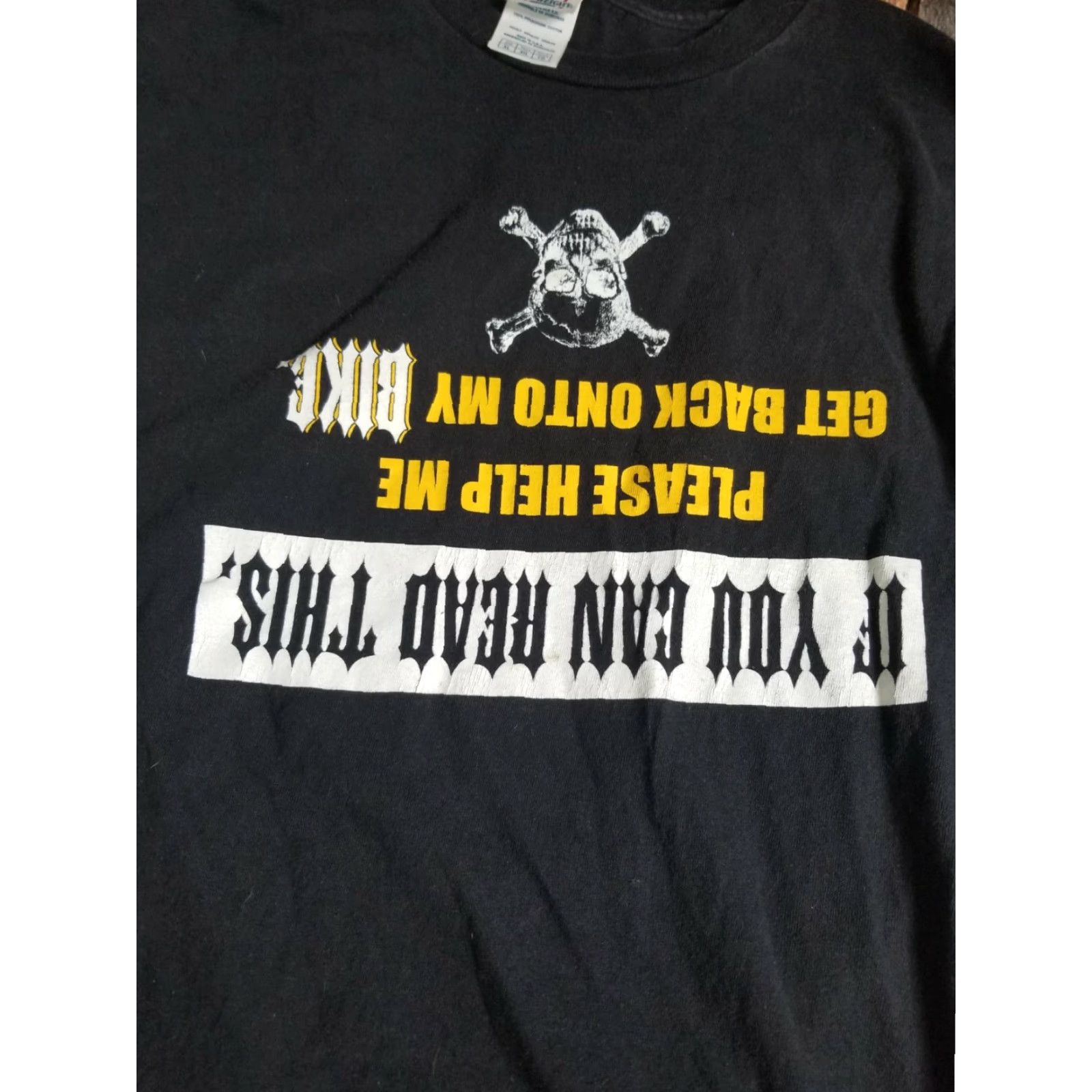 Delta VINTAGE Delta T-Shirt Mens XL If You Can Read This Put Me Back on My Bike Distressed 90s Biker Funny Size US XL / EU 56 / 4 - 4 Thumbnail