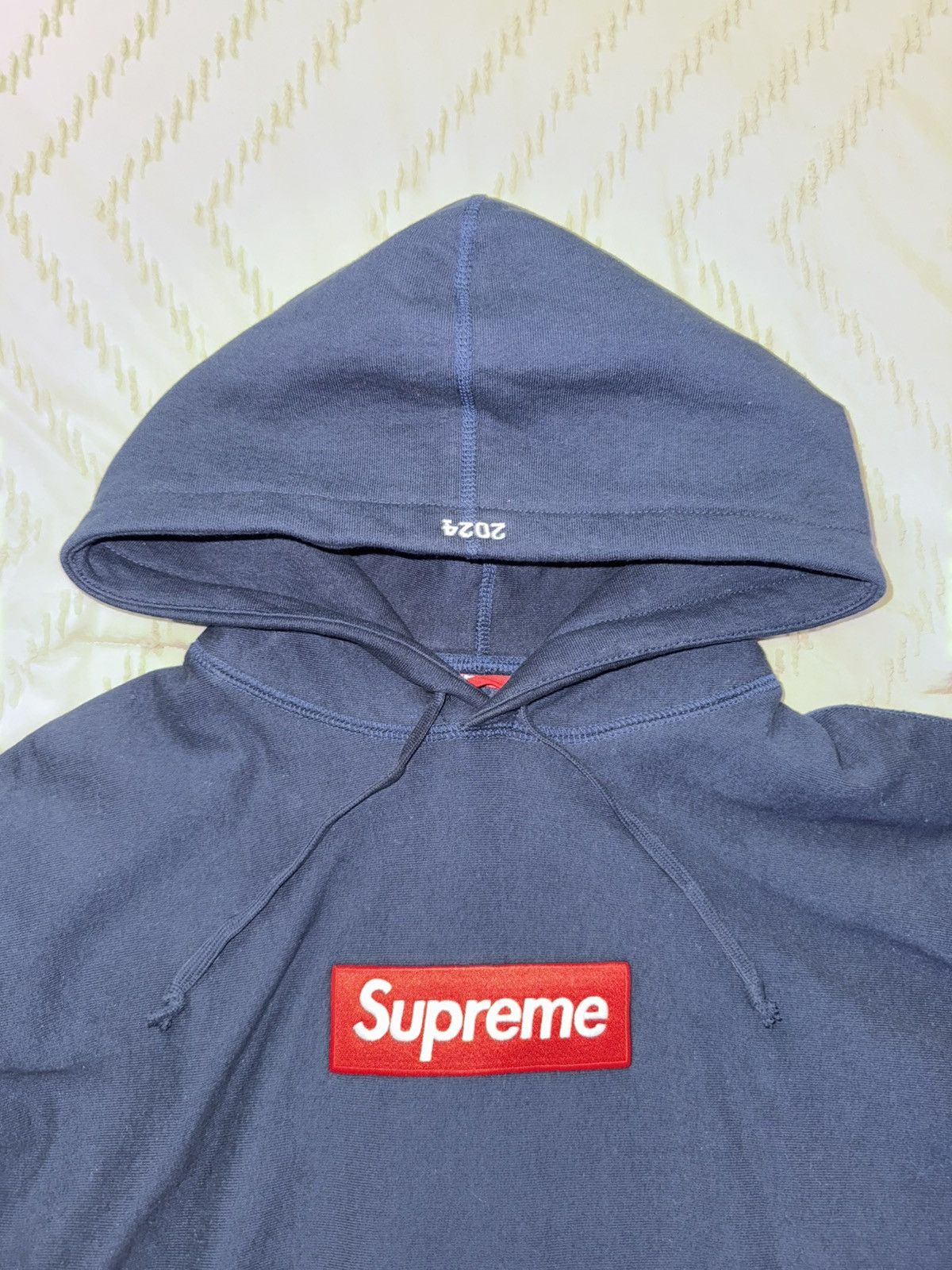 Supreme Supreme Box Logo Hooded navy Hoodie Sweatshirt (FW24) Size US M / EU 48-50 / 2 - 3 Thumbnail