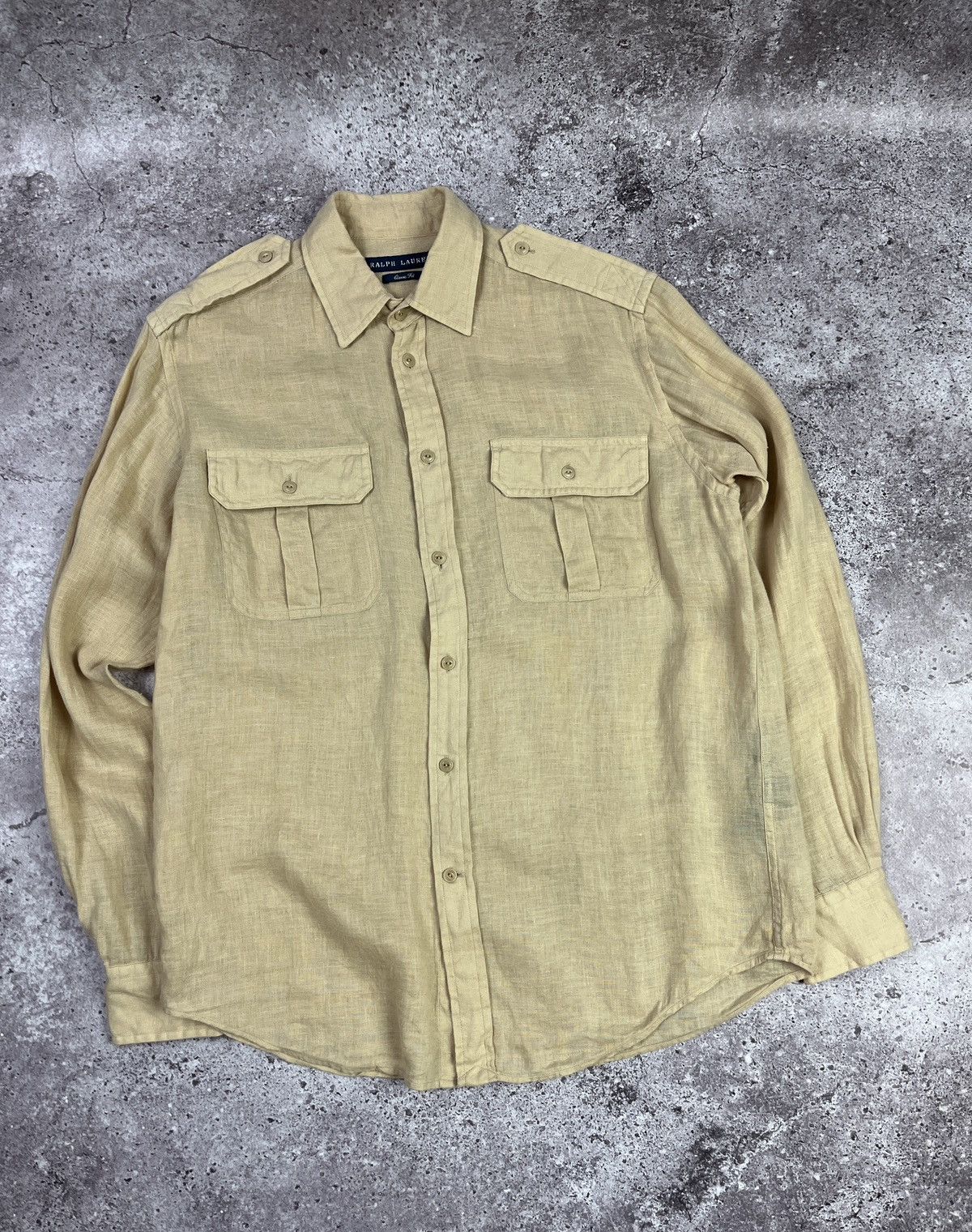 Polo Ralph Lauren Linen Shirt Beige Safari Classic Fit Lightweight Summer Size S / US 4 / IT 40 - 4 Thumbnail