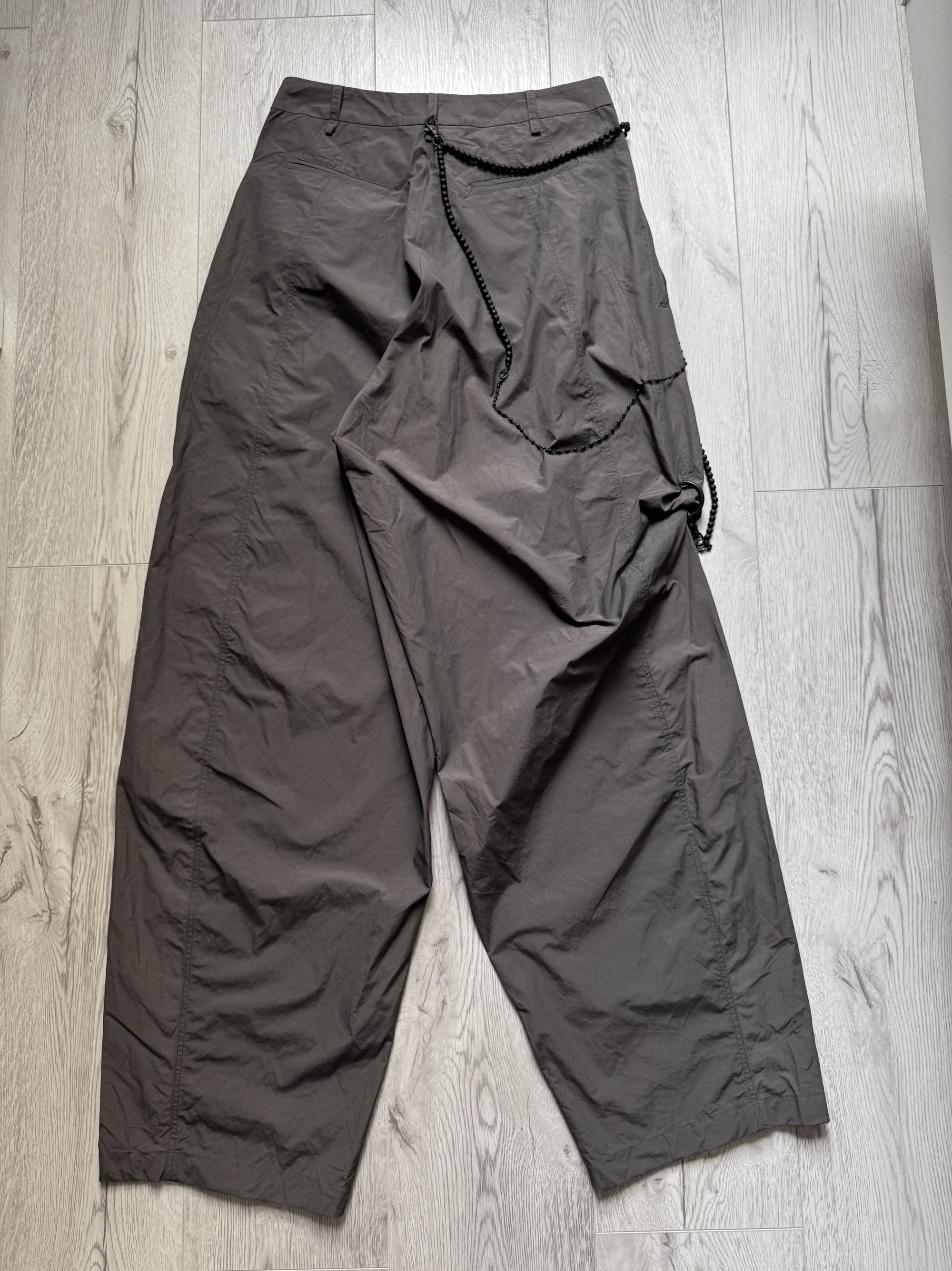 Hyein Seo Chained Wide Nylon Lightweight Pants Slate Grey Size 2 W28 Size US 28 / EU 44 - 2 Thumbnail