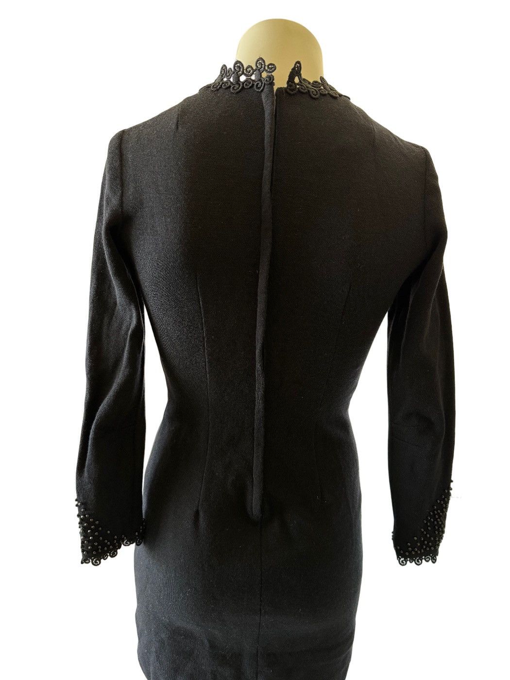 Other Murphi 60s mini mod dress black high lace neck embellished Size XS / US 0-2 / IT 36-38 - 6 Thumbnail