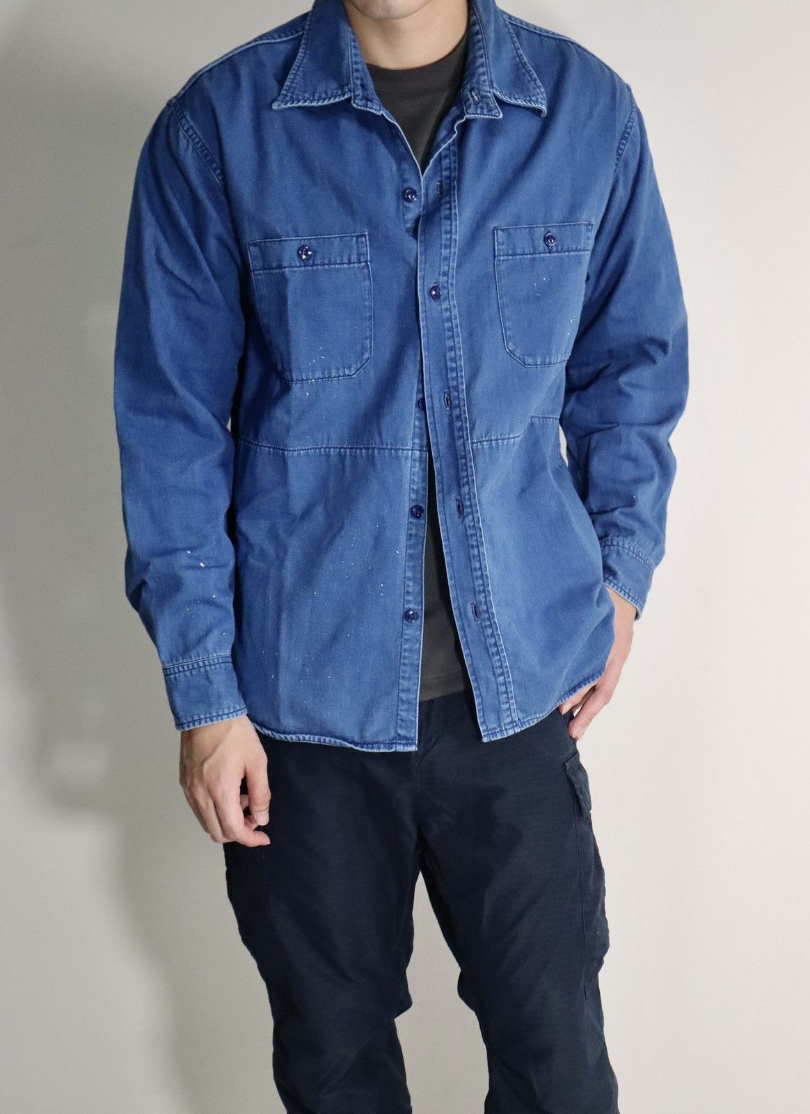 NBHD Neighborhood 20aw Indigo Work Shirt sizeL 
