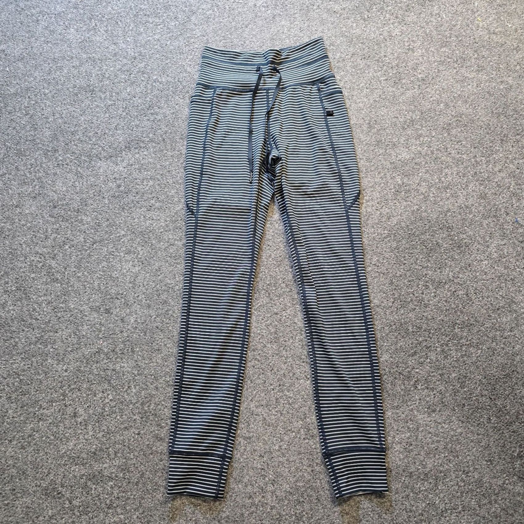 Vintage Halara Pants Womens Size Small Blue Stripe Stretch Jogger High Rise Ankle Casual Size 28" / US 6 / IT 42 - 2 Thumbnail