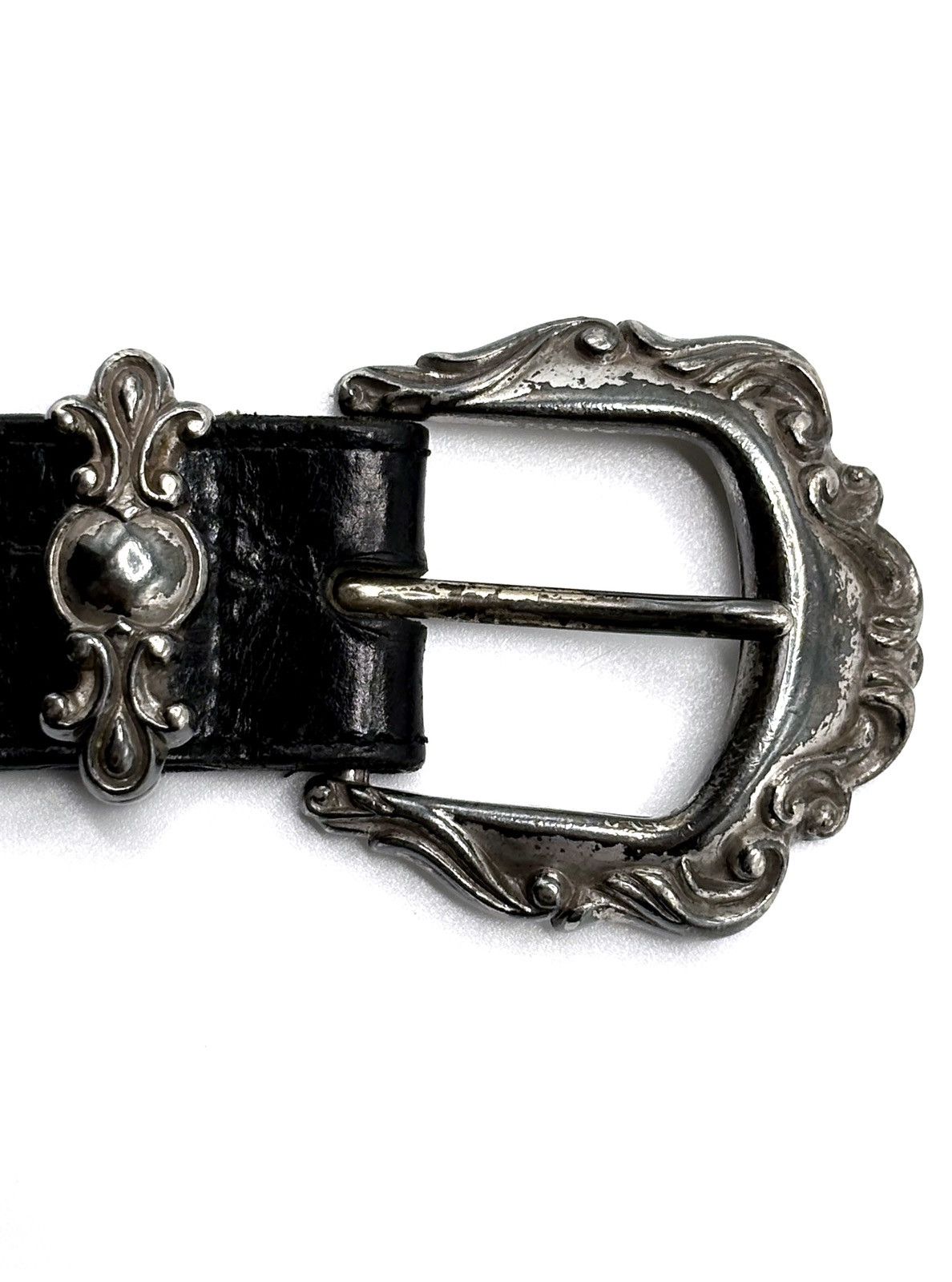 Brighton Brighton Leather Belt w/ Ornate Silver Hardware Size ONE SIZE - 12 Thumbnail