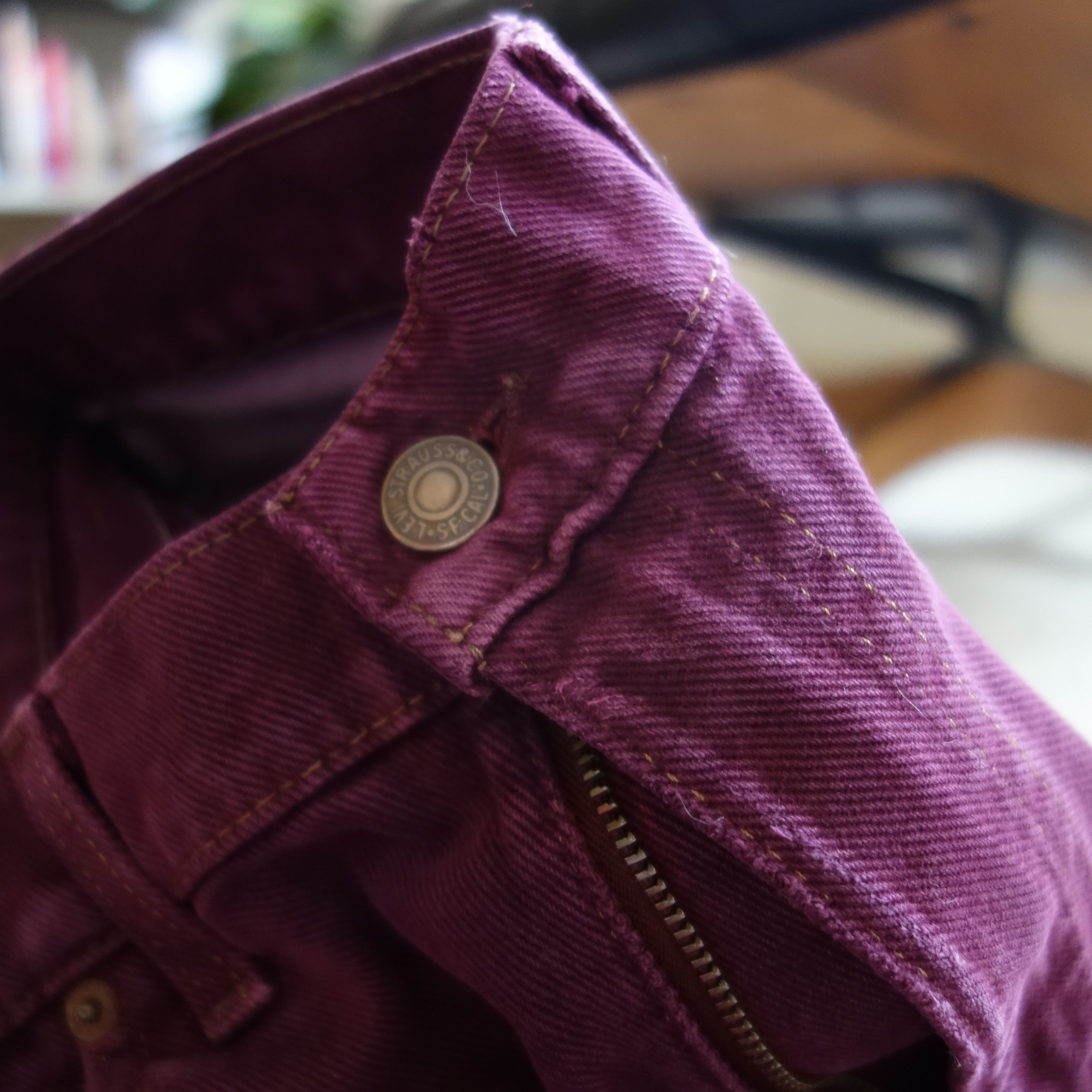 Levi's × Levi's Vintage Clothing × Vintage vintage 90s LEVI's 554 usa made Burgundy Over-dyed Jeans Size US 35 - 5 Thumbnail