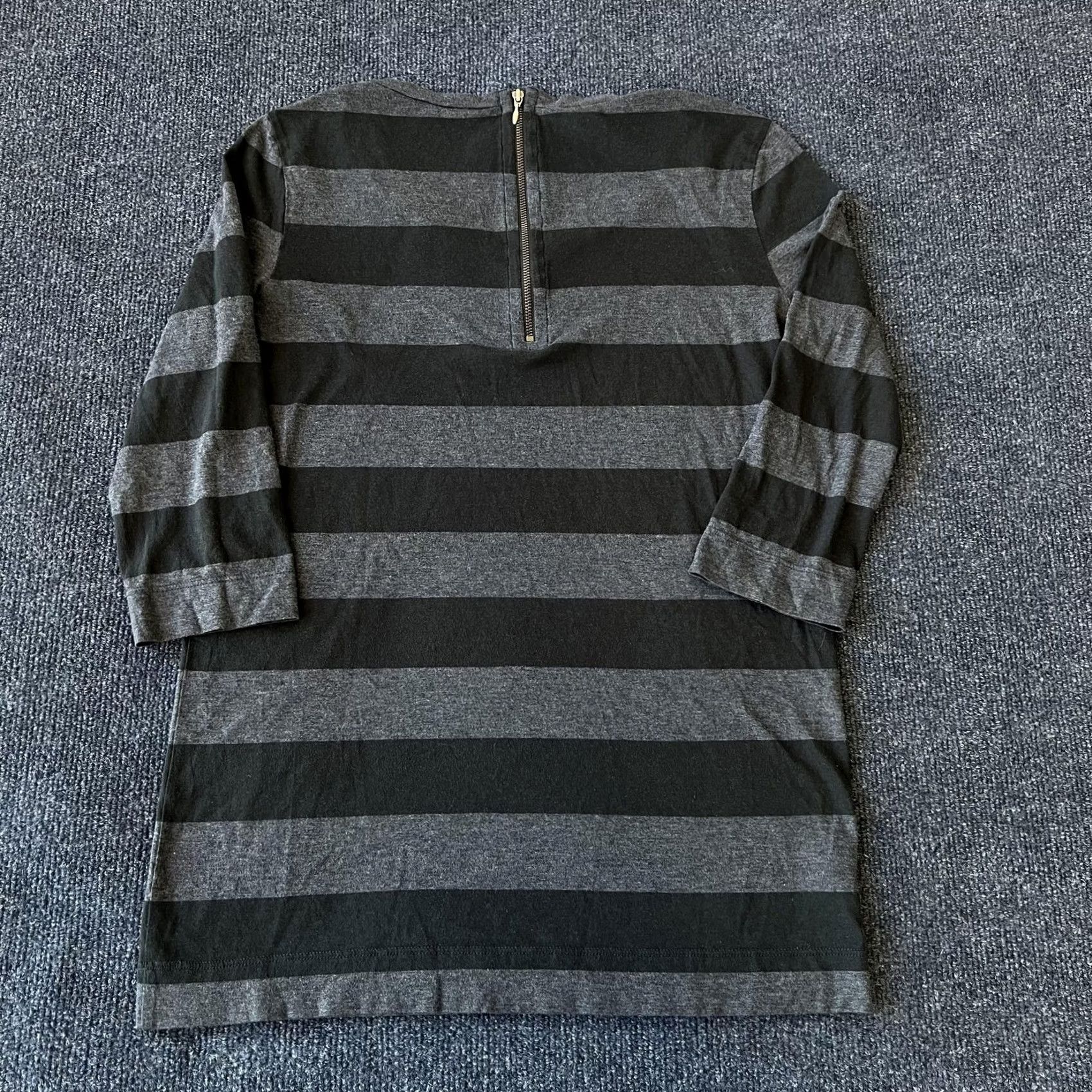 Lacoste Lacoste Dress Womens Large Black Gray Striped 3/4 Sleeve Back Zip Tunic Crewneck Size L / US 10 / IT 46 - 3 Thumbnail
