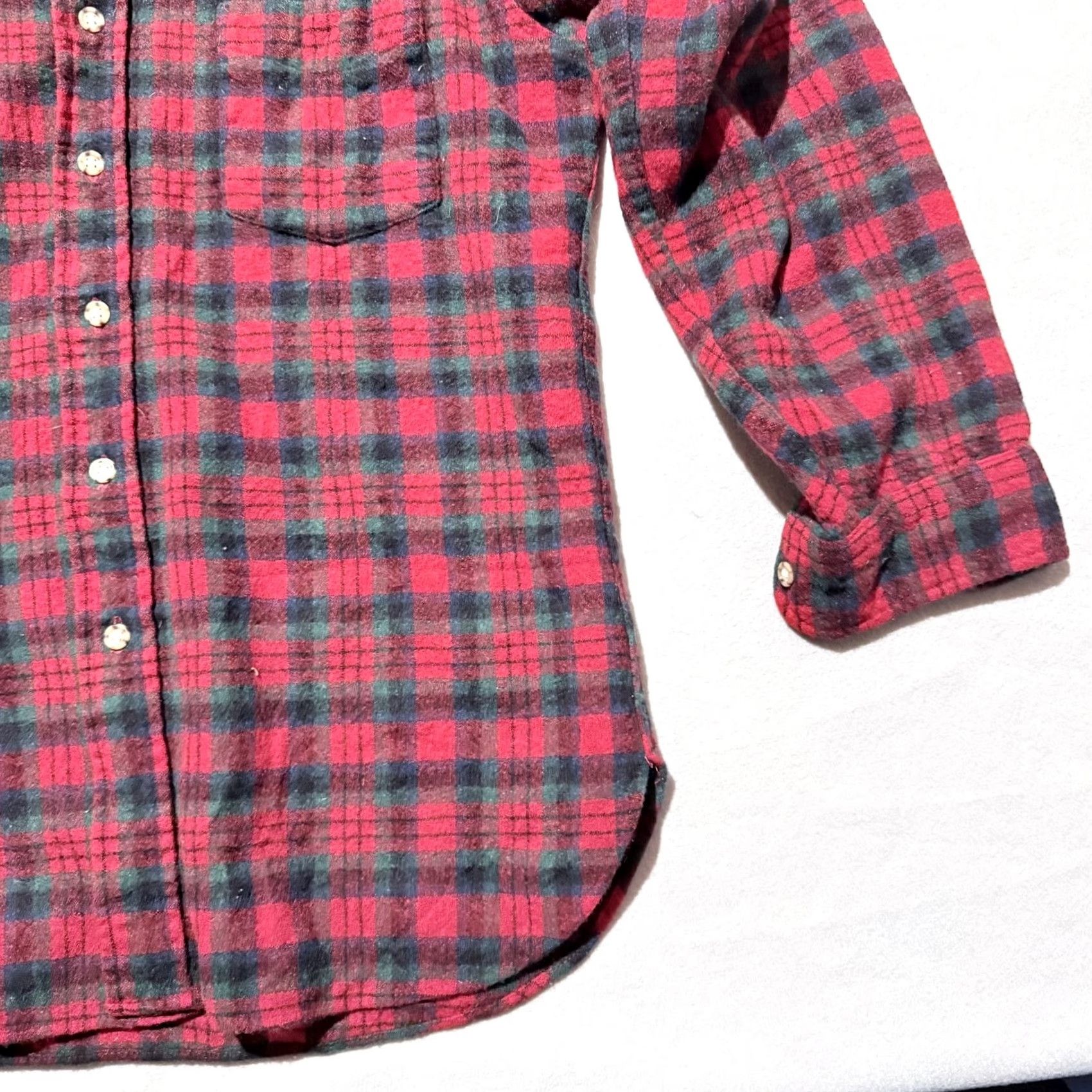 Pendleton VINTAGE Pendleton Shirt Men Wool Flannel Plaid Green Red USA Made Large Size US L / EU 52-54 / 3 - 7 Thumbnail