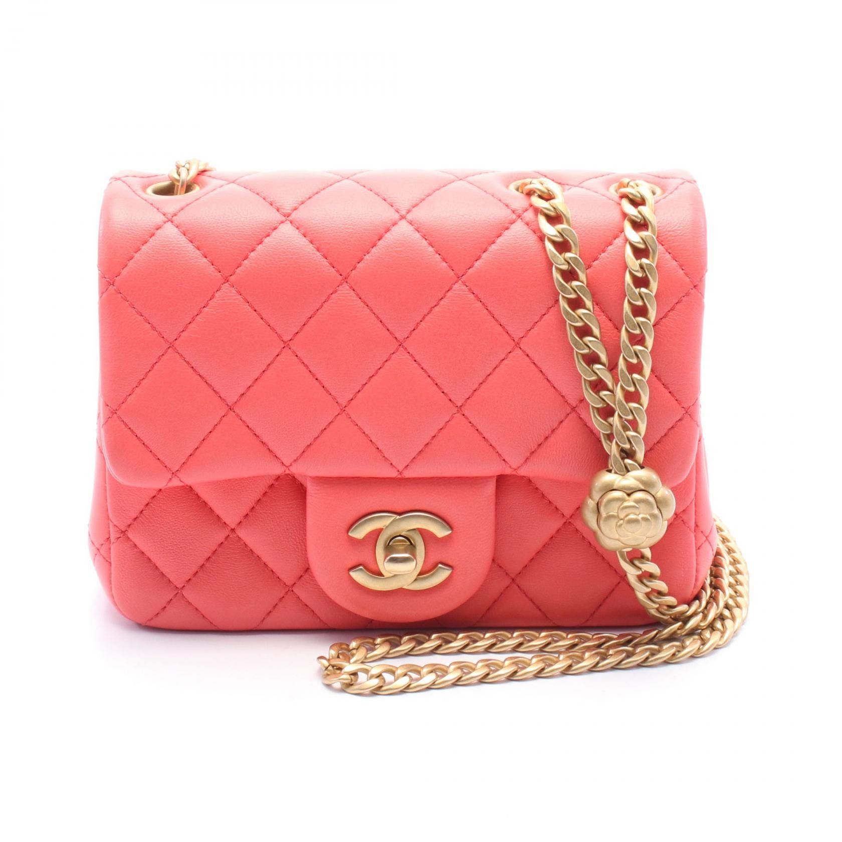 Chanel Chanel Mini Matelasse Camellia Leather Shoulder Bag Leather Shoulder Bag As4040 in Pink, Women's