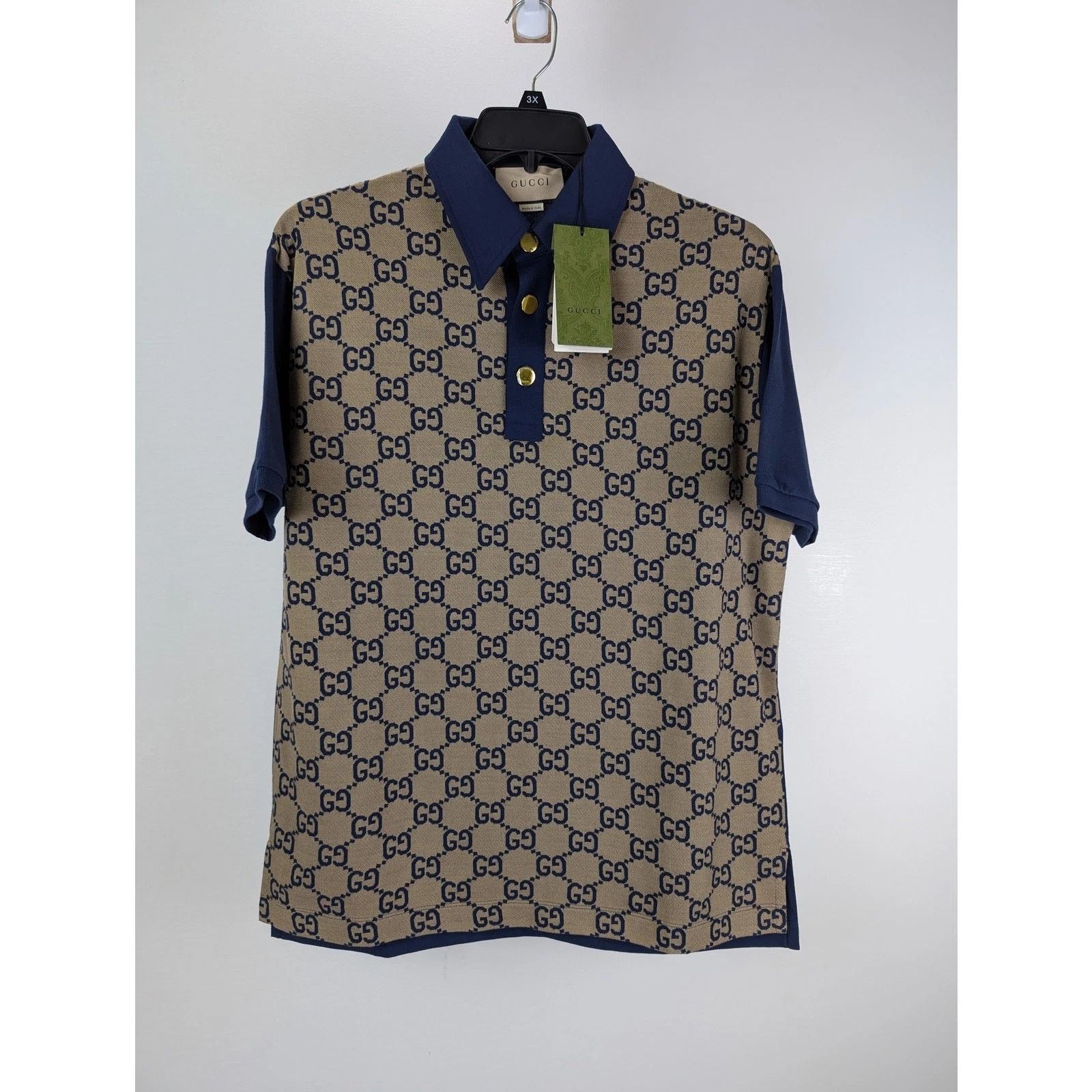 Gucci o1rshd1 GG Polo in Brown/Navy Size US L / EU 52-54 / 3 - 1 Thumbnail