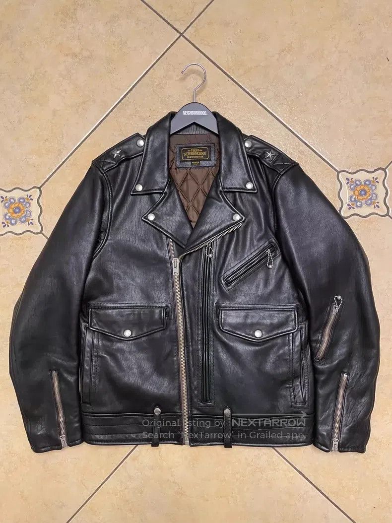 Neighborhood Neighborhood Sheepskin jacket, motorcycle, jacket, leather Size US M / EU 48-50 / 2 - 1 Thumbnail
