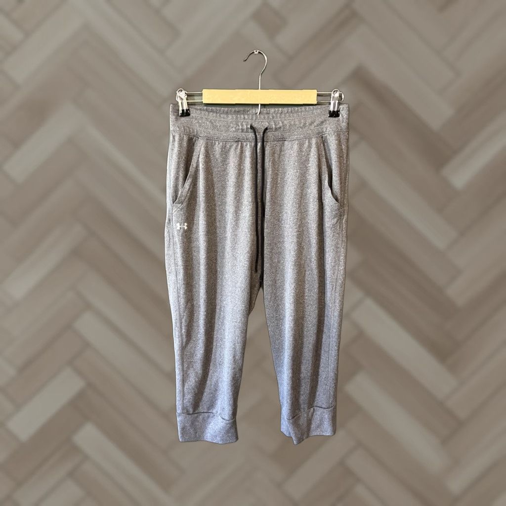 Under Armour Under Armour Womens Gray Cropped Sweatpants Drawstring Size M Pants Women Gray Sweatpants 90s Activewear Womens Size 32" / US 10 / IT 46 - 1 Thumbnail