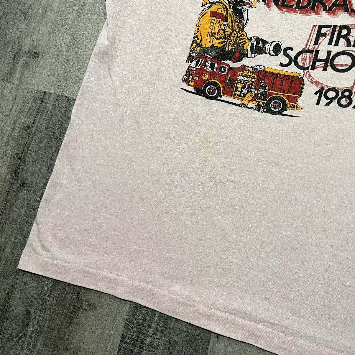 Vintage VTG Nebraska Fire School 1987 Faded Pink Firefighter Shirt Size US L / EU 52-54 / 3 - 5 Thumbnail