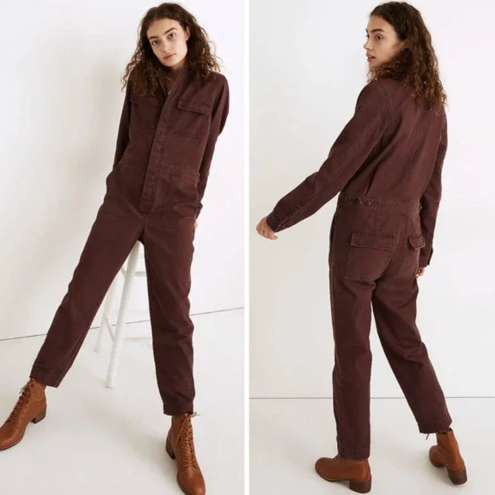 image of Madewellwarm-Brushed Signature Coverall Jumpsuit, Petite Xxs in Red, Women's (Size 25)