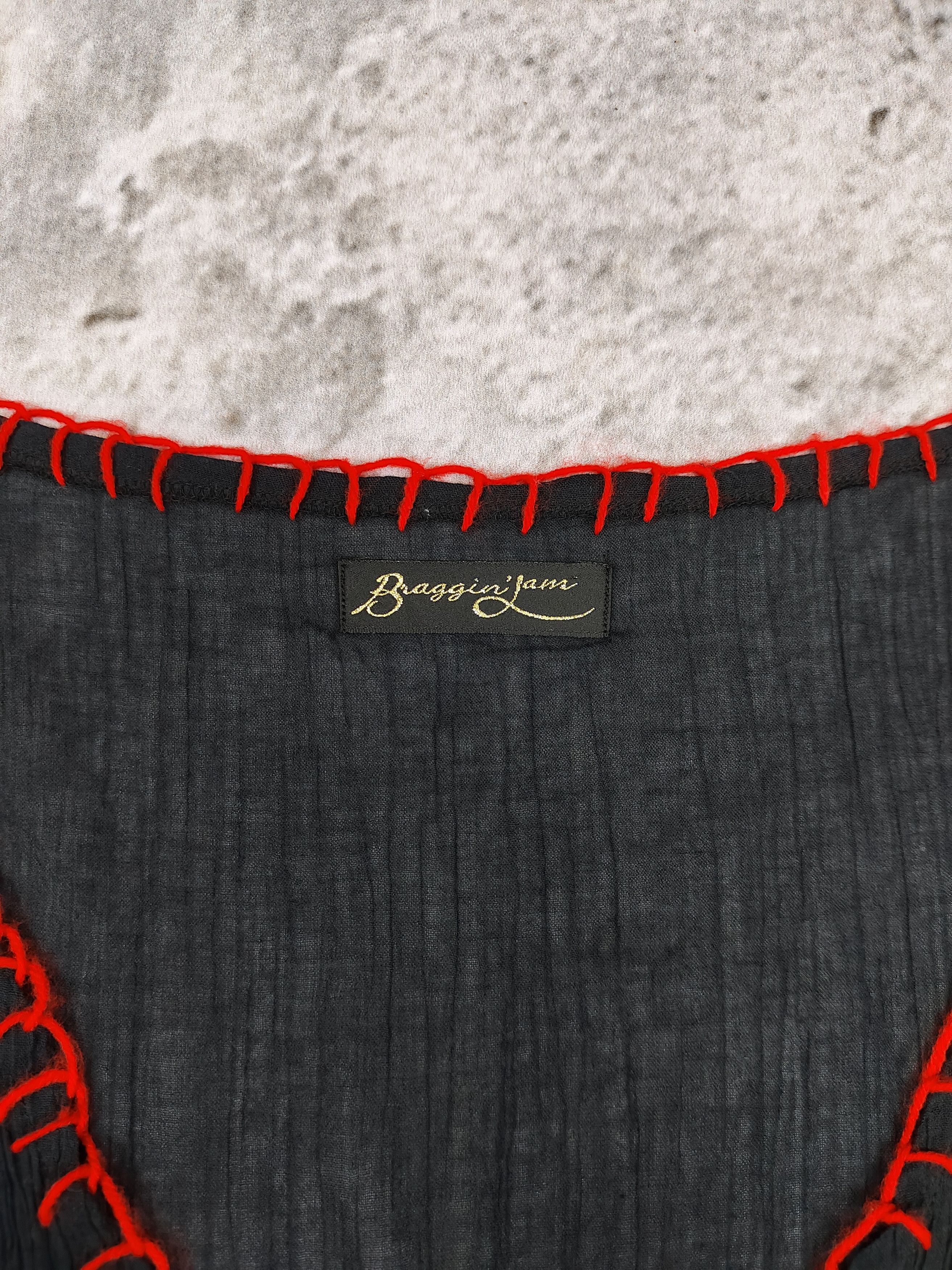Japanese Brand 00s Braggin'Jam- Indie Hippie Floral Embroidery Red Stitch Size M / US 6-8 / IT 42-44 - 9 Thumbnail
