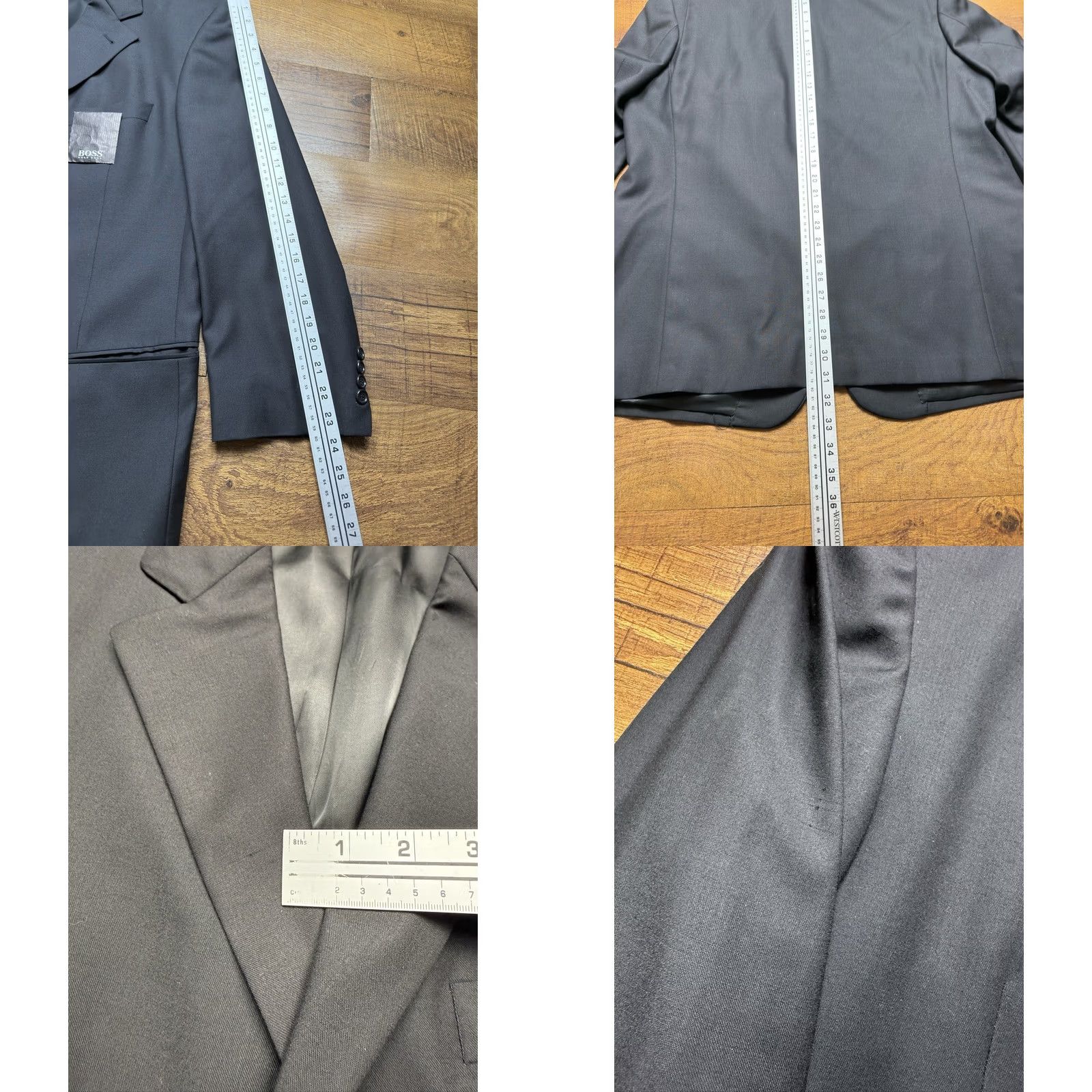 Hugo Boss HUGO BOSS Coat Mens 44 Black Men Loro Piana Blazer Super 110s Wool Sport Size 44R Size 44R - 9 Thumbnail