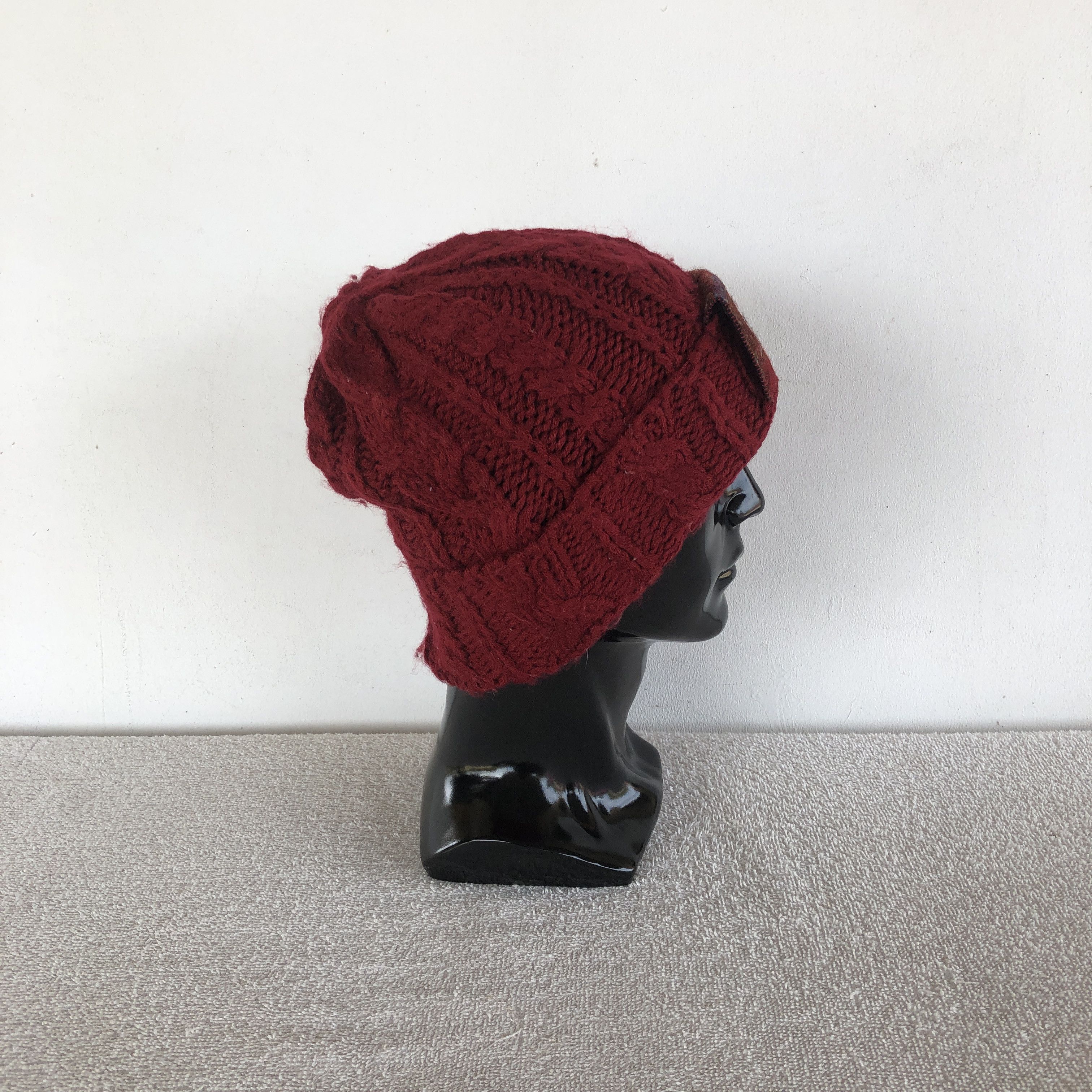 Harris Tweed Vintage 90s Harris Tweed Beanie Cable Knit Snow Caps Hats Size ONE SIZE - 3 Thumbnail