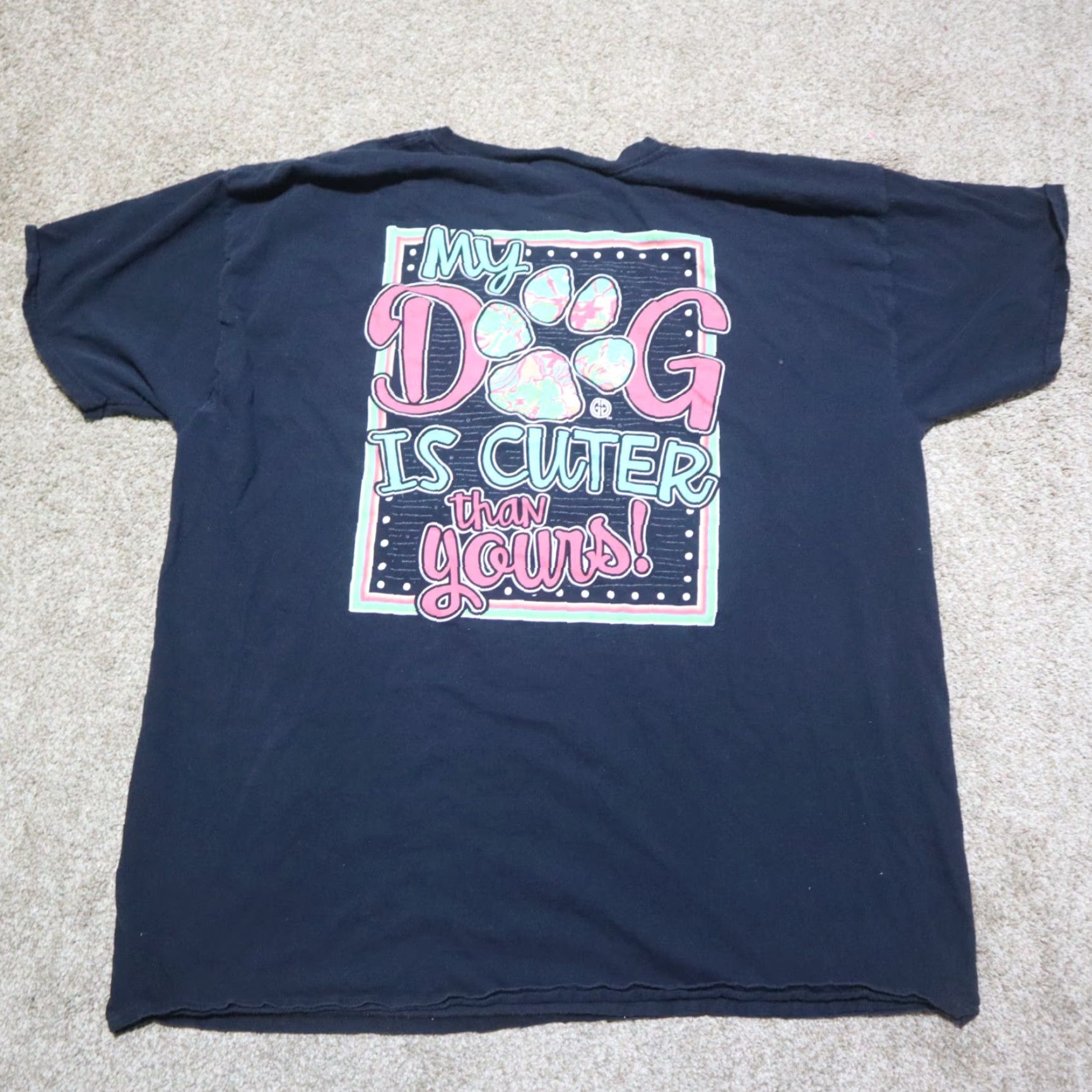 Vintage Girly Girl "My Dog Is Cuter Than Yours" Tee T-Shirt Short Sleeve Adult Womens XL Shirt Womens XL Blue Size XL / US 12-14 / IT 48-50 - 8 Thumbnail