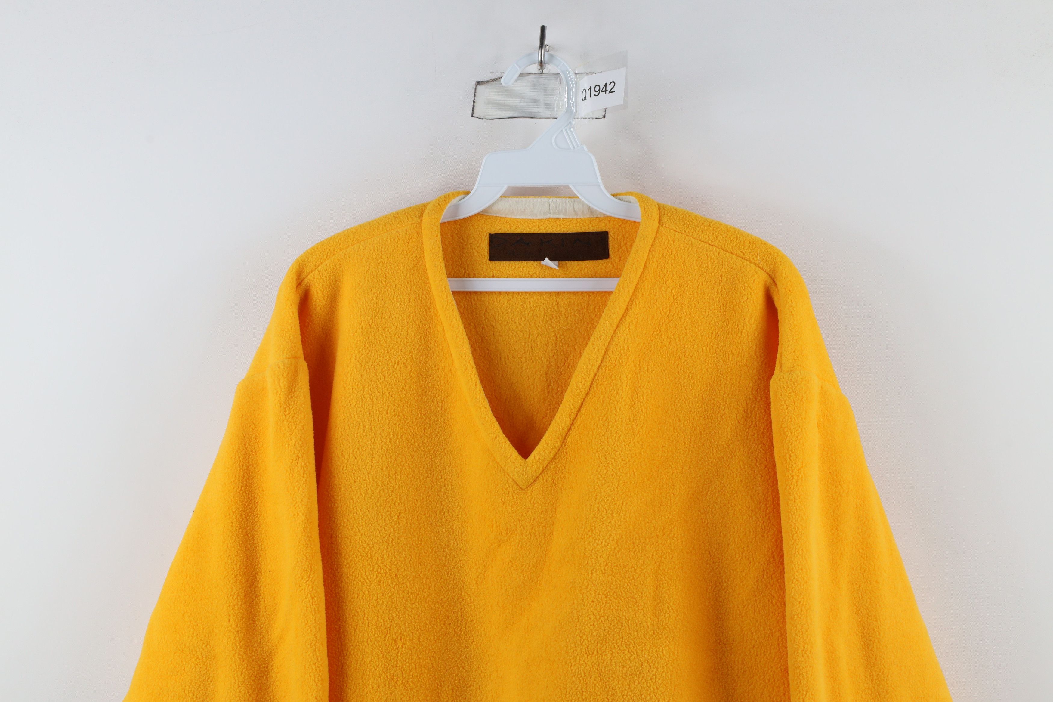 Vintage Vintage 90s Streetwear Blank Fleece V-Neck Sweater USA Size S / US 4 / IT 40 - 2 Thumbnail