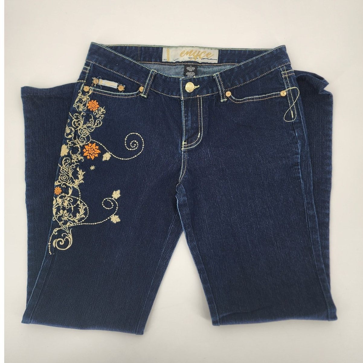 Enyce Y2K Enyce Dark Wash Embroidered Denim Jeans Women’s Size 11 Size 30" / US 8 / IT 44 - 12 Thumbnail