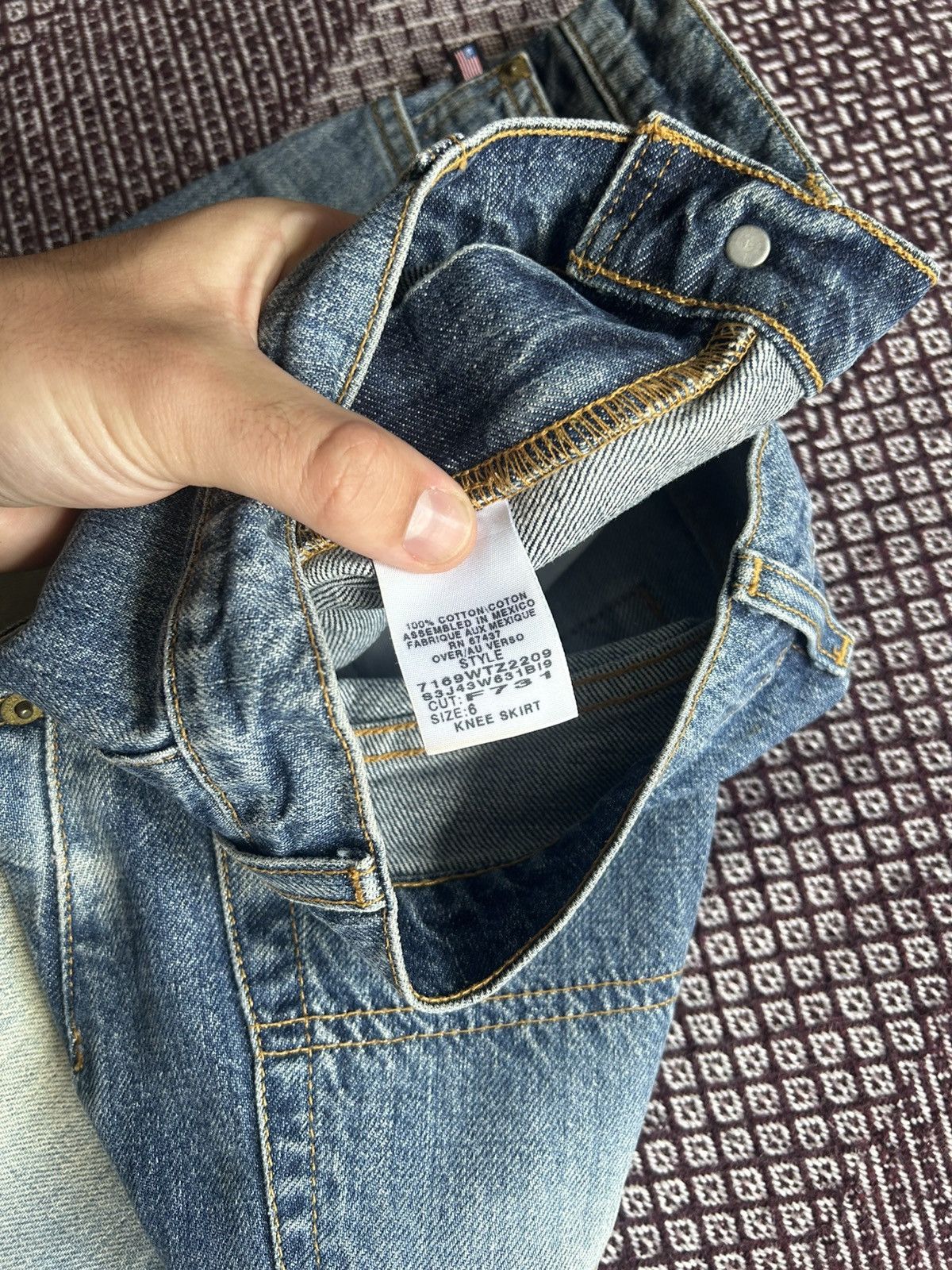 Polo Ralph Lauren Vintage Polo Ralph Lauren Knee Skirt Faded Jeans Streetwear Size 28" / US 6 / IT 42 - 10 Thumbnail