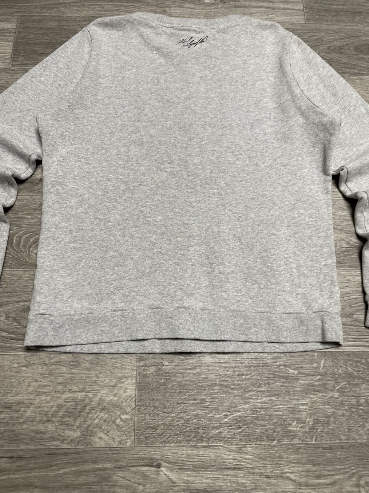 Karl Lagerfeld Karl Lagerfeld Velour Cat Logo Gray Sweatshirt Size L / US 10 / IT 46 - 13 Thumbnail