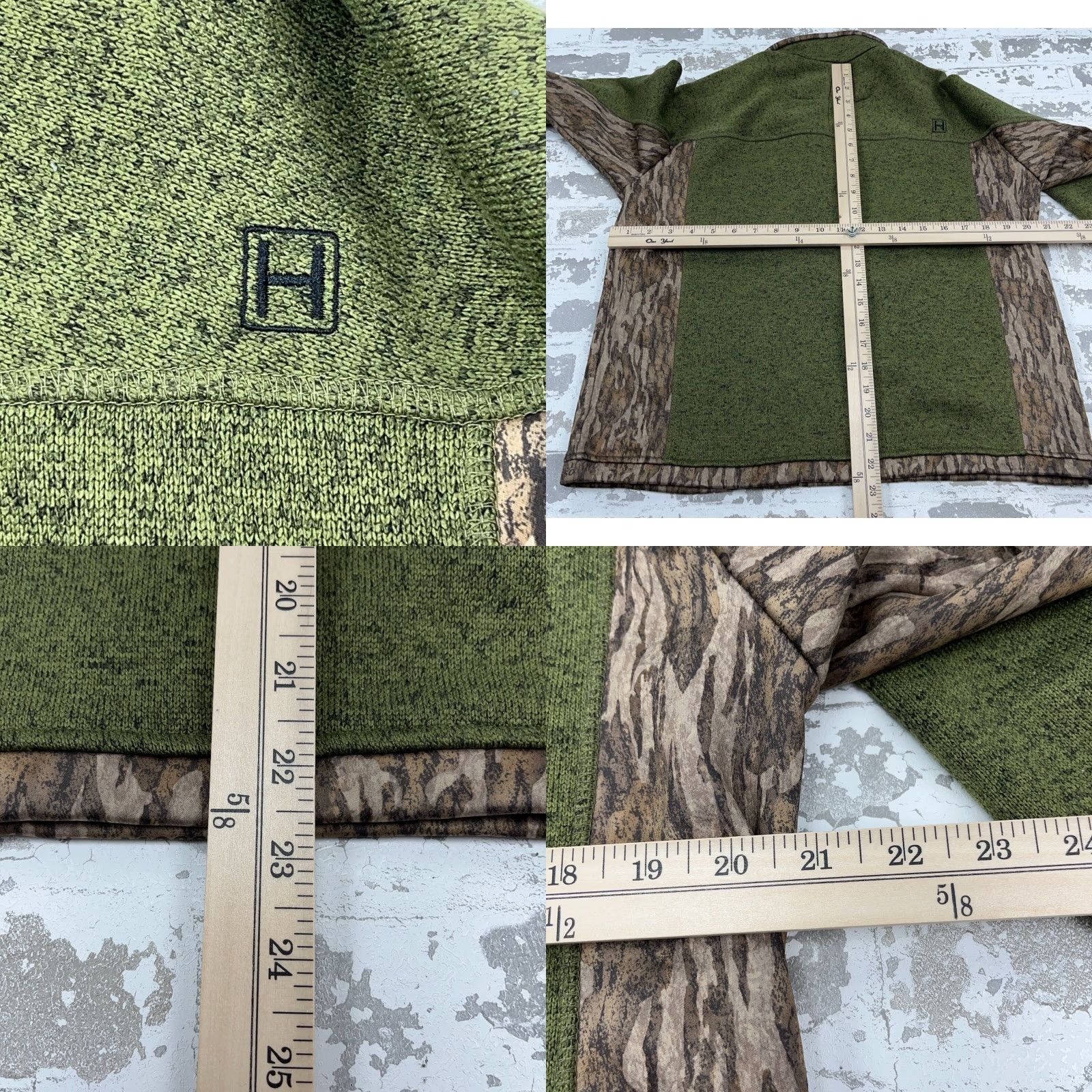 Vintage HeyBo Jacket Women XL Green Mossy Oak Camo Pullover Zip Camouflage Front Pockets Lightweight Fleece Moisture Wicking Seasonal Fall Winter Short? Size XL / US 12-14 / IT 48-50 - 8 Thumbnail