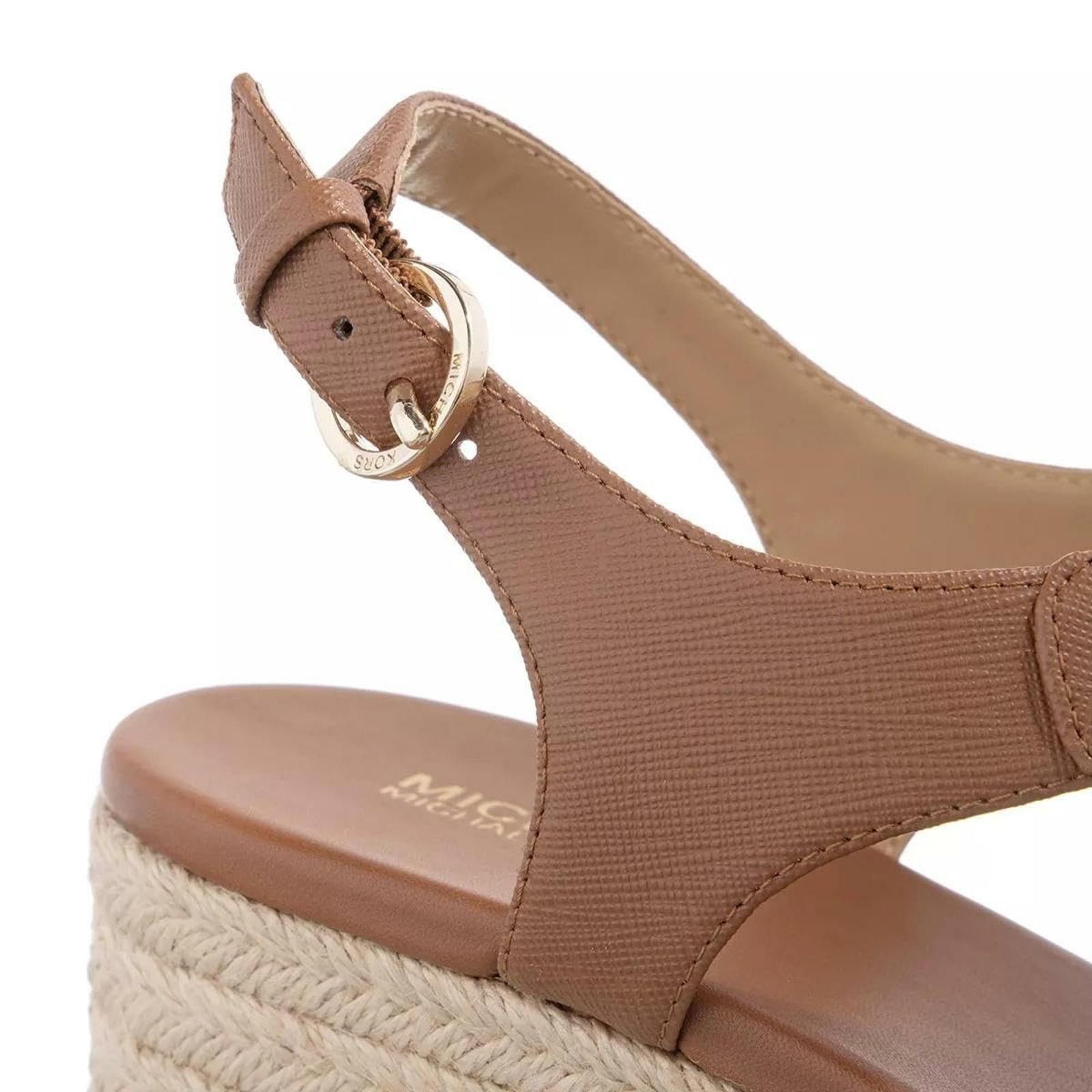 Michael Kors Michael Kors Laney Thong Luggage Leather T-Strap Espadrille Size US 7 / IT 37 - 3 Thumbnail