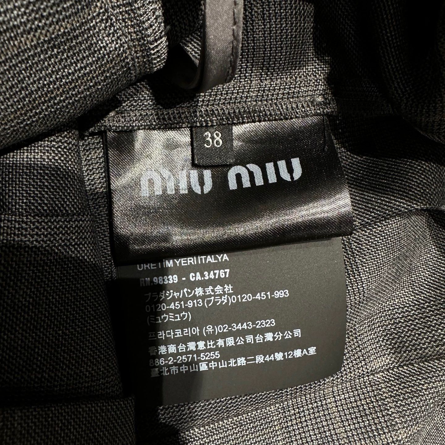 Miu Miu MIU MIU Logo Letter Check Wool Skirt Size 38 Size 26" / US 2 / IT 38 - 4 Thumbnail