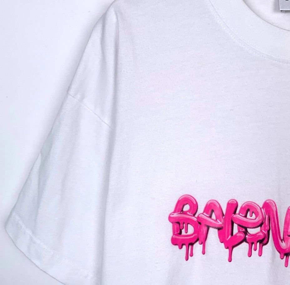 Balenciaga Balenciaga Jelly Dissolved Logo Printed Round Neck White Cot Size US S / EU 44-46 / 1 - 3 Thumbnail