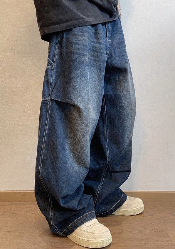 Japanese Brand × Vintage Outdoor retro washed pleated baggy carpenter jeans pants Size US 32 / EU 48 - 2 Thumbnail