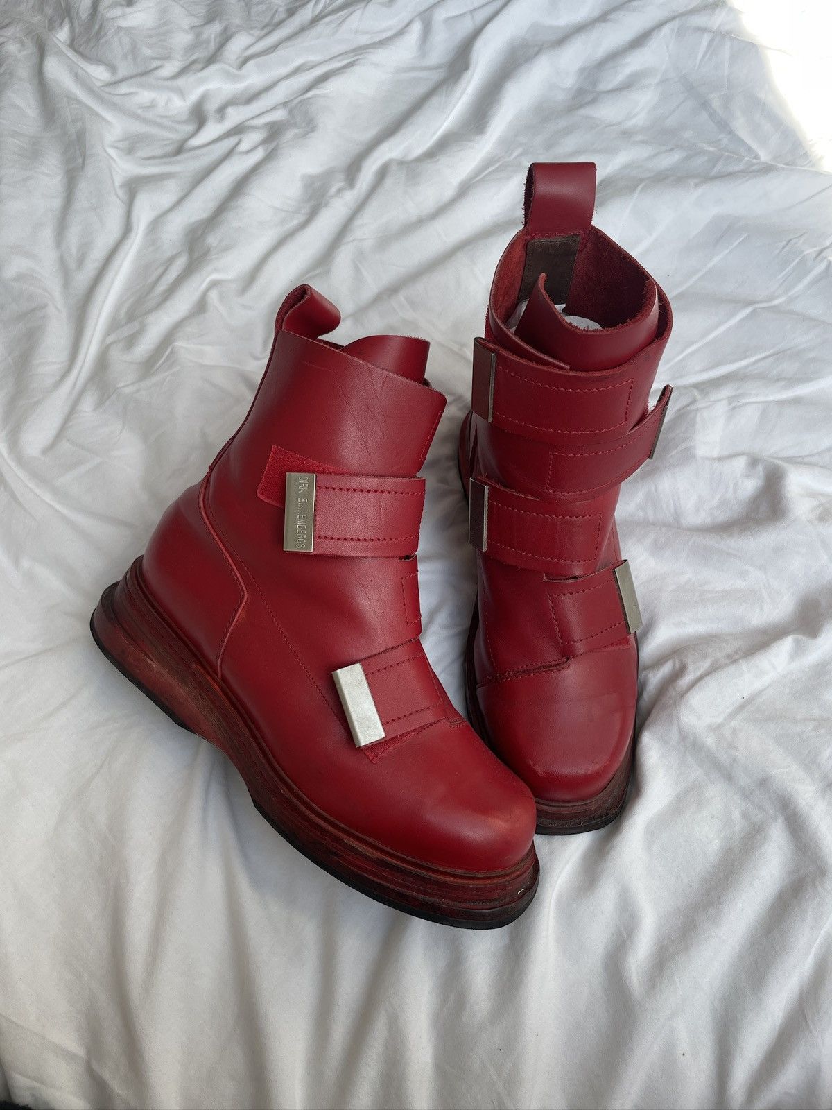 Dirk Bikkembergs Dirk Bikkembergs AW96 4 Velcro Straps Leather Boots Size US 10 / EU 43 - 2 Thumbnail