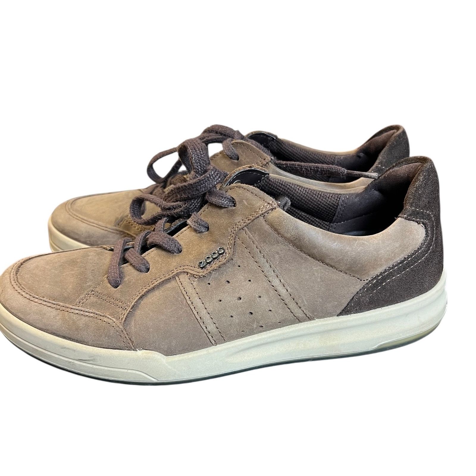 Ecco Jack Shoes 40 Brown Nubuck Leather Lace Up Comfort, Men's (Size 6)