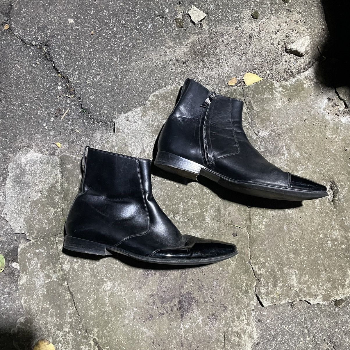 Dior × Hedi Slimane DIOR Homme Boots Chelsea Leather Cuban Heels