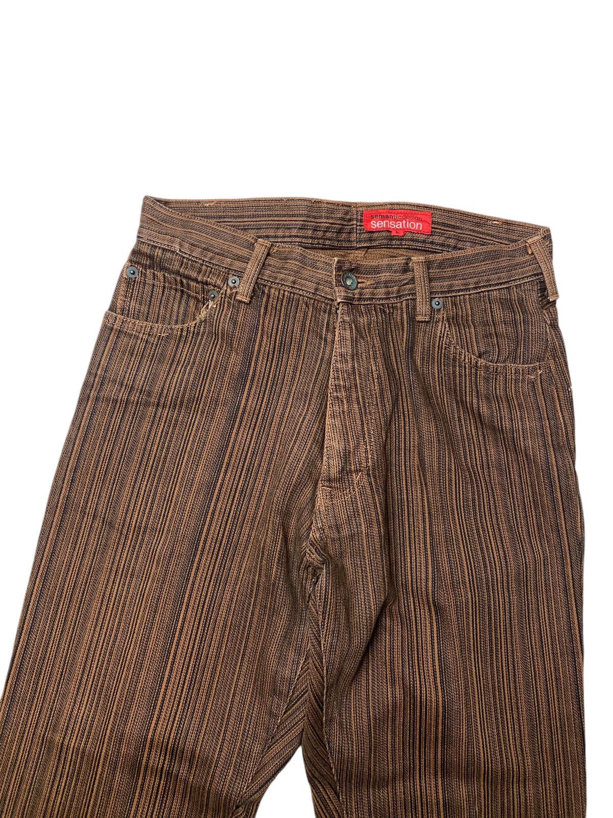 5351 POUR LES HOMMES 2000's Semantic Design Flared Tuxedo Custom Jeans Size US 26 / EU 42 - 6 Thumbnail