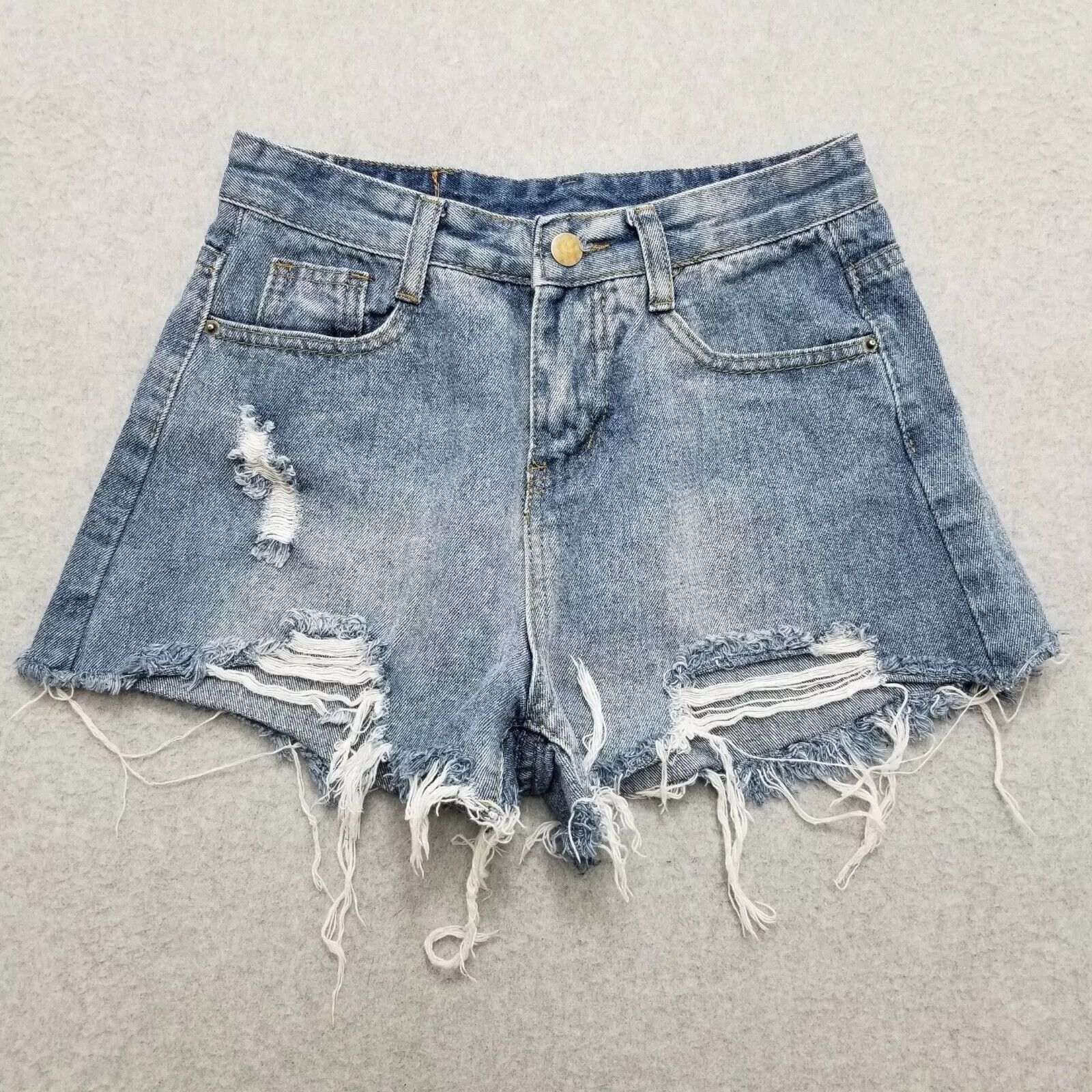 Other Pomethong Jeans Shorts Women Medium Blue Denim Distressed Size 25" / US 0 / IT 36 - 1 Thumbnail