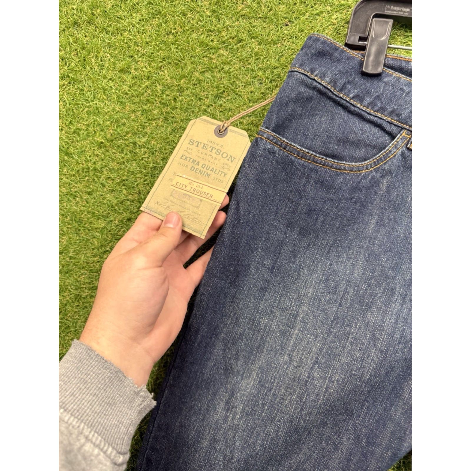 Stetson Stetson Jeans Womens 14R City Trouser Dark Wash Workwear Flare Leg 5-Pocket Denim Blue NWT Size 36" / US 14 / IT 50 - 4 Thumbnail