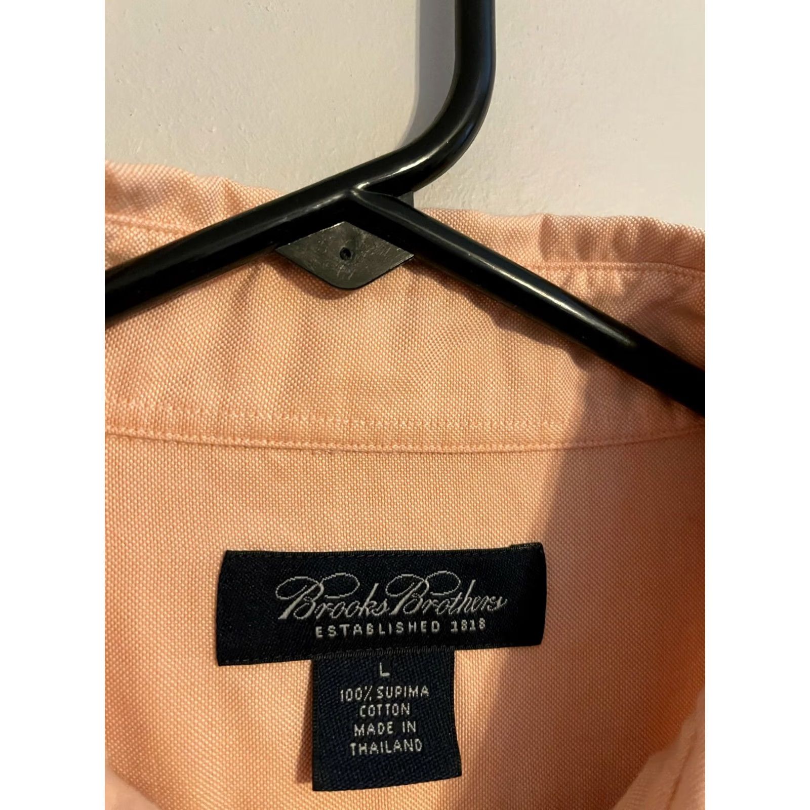 Brooks Brothers Brooks Brothers 1818 Supima Cotton Pastel Peach L/S Casual Dress Shirt Men's L Size US L / EU 52-54 / 3 - 4 Thumbnail
