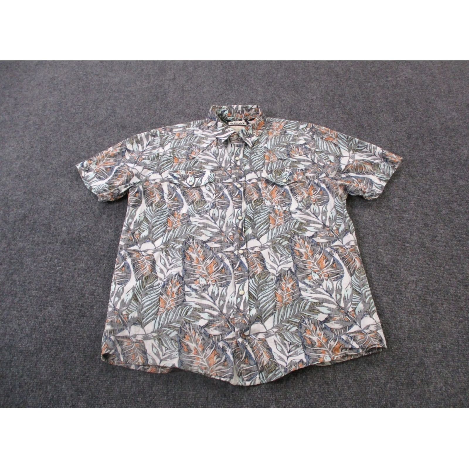 Ariat Ariat Shirt Men M Leaf Floral Retro Fit Western Pearl Snap Cowboy Hawaiian Size US M / EU 48-50 / 2 - 2 Thumbnail