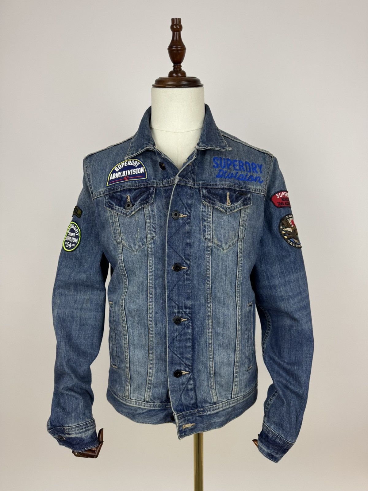 Superdry Superdry Army Division Denim Jacket biker motorcycle JKT Size US M / EU 48-50 / 2 - 1 Thumbnail