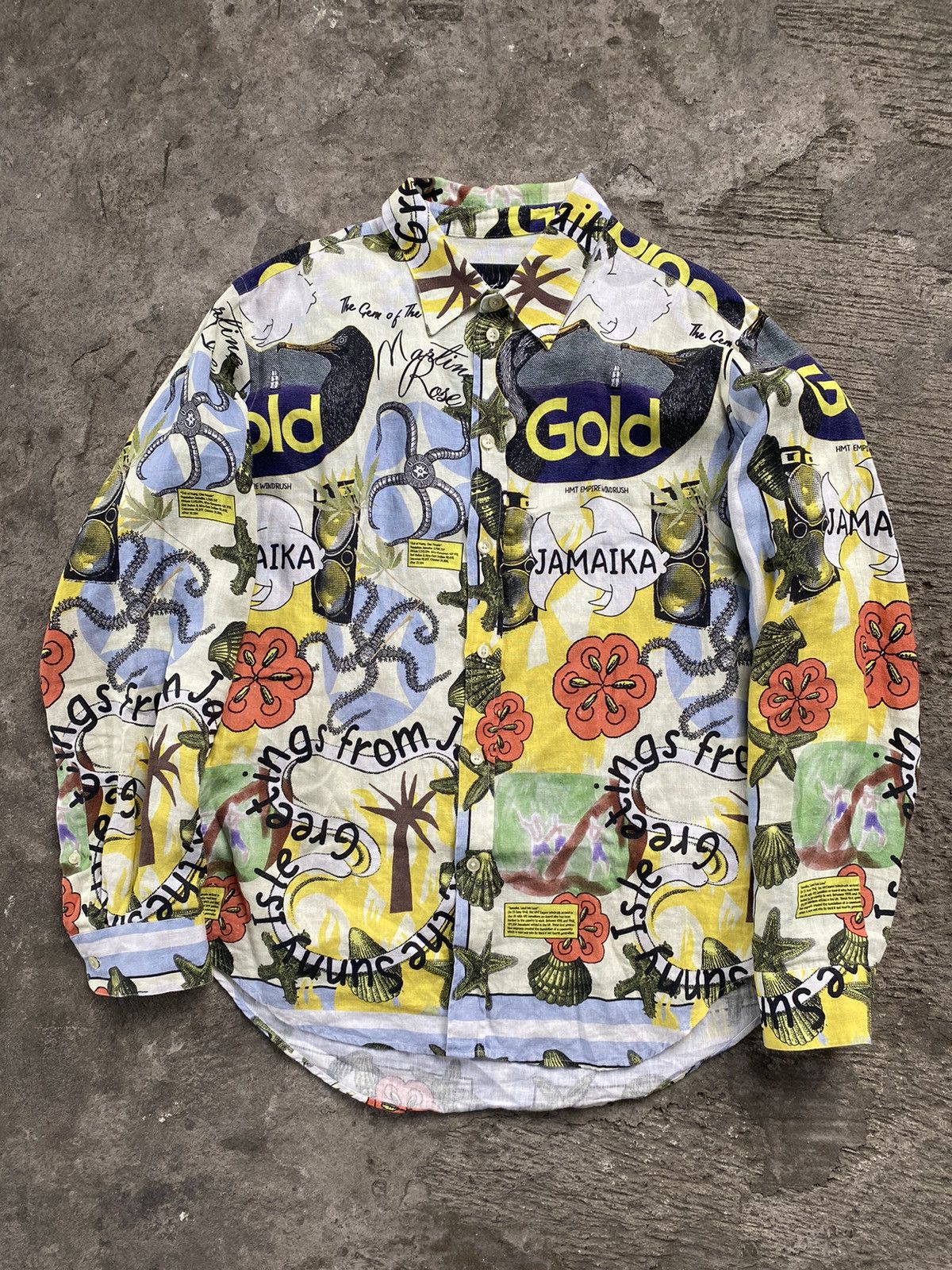 Martine Rose Martine Rose Jamaika Printed Linen Shirt Size US M / EU 48-50 / 2 - 1 Thumbnail