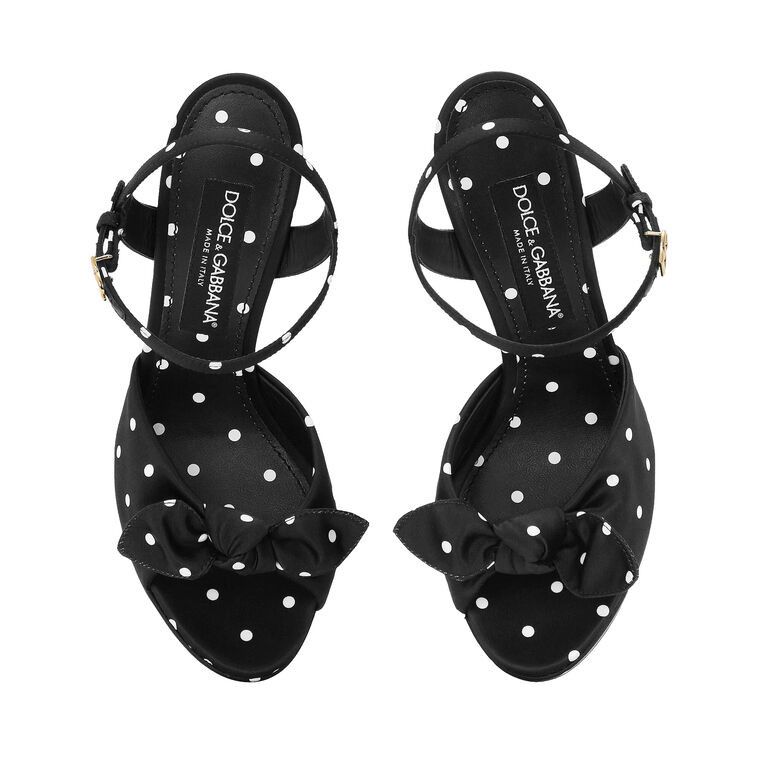 Dolce & Gabbana o1s22i1n1024 Keira Polka Dot Platform Sandals in Black Size US 8 / IT 38 - 4 Thumbnail