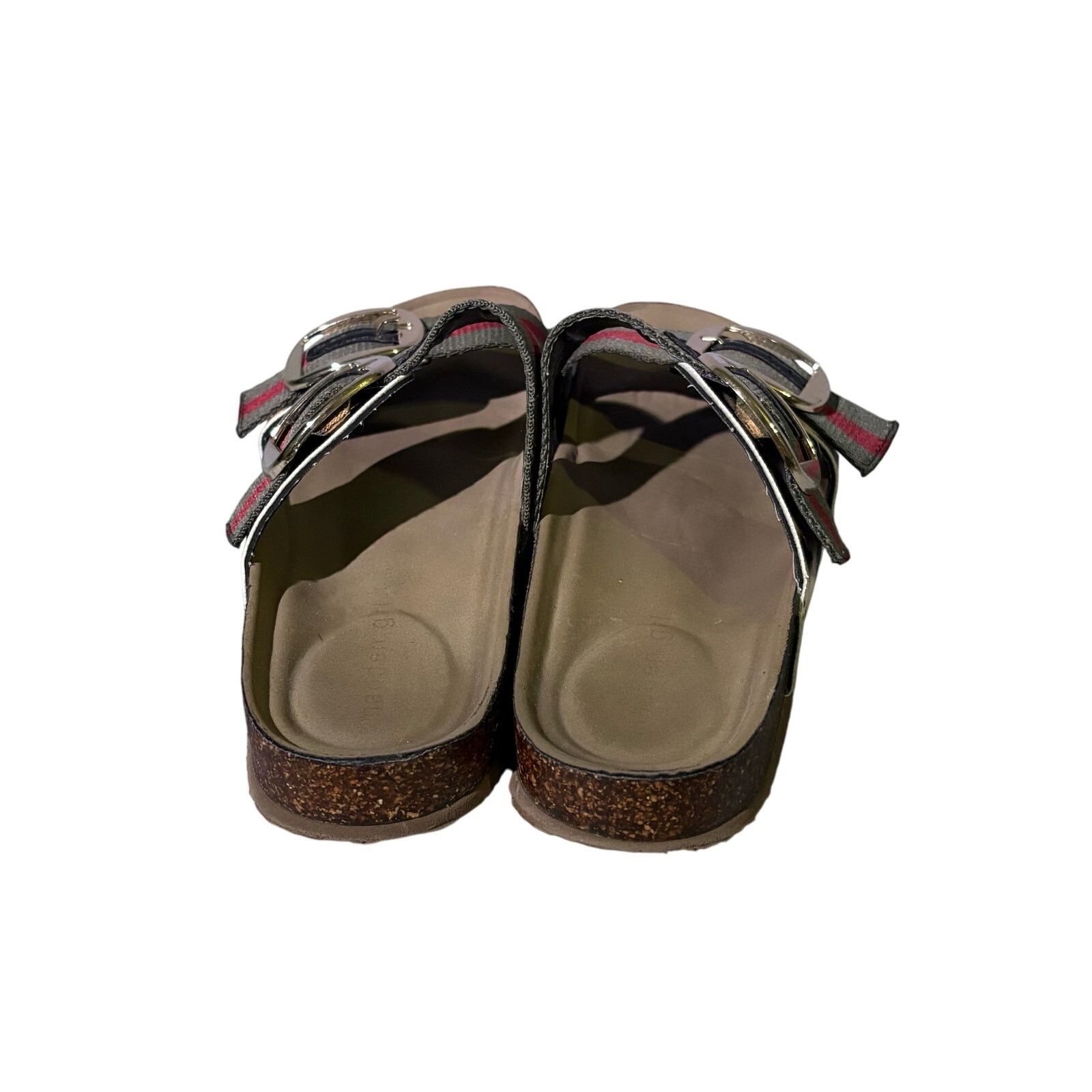Steve Madden Madden Girl Double Buckle Sandals Size 8 – Striped Slides Size US 7 / IT 37 - 4 Thumbnail