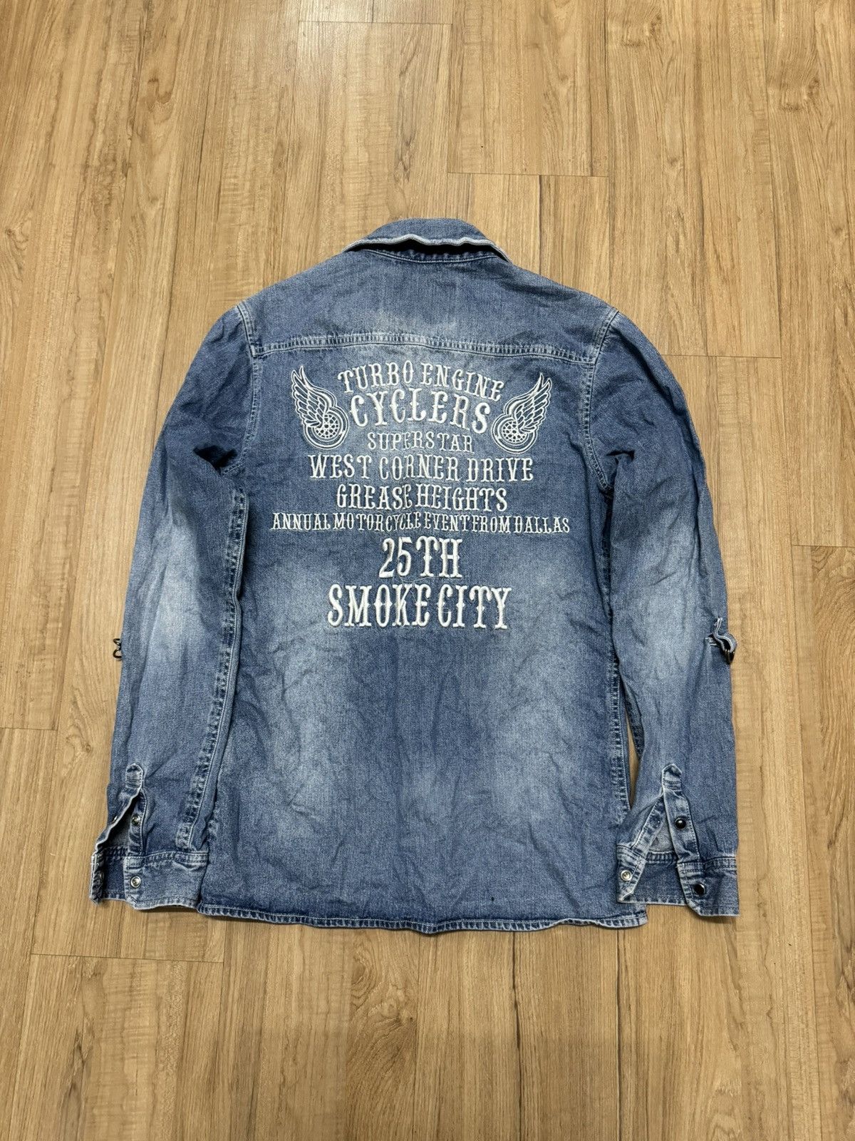 Other ANDRE MALRAUR EMBROIDERY BIKERS DENIM SHIRT Size US M / EU 48-50 / 2 - 5 Thumbnail