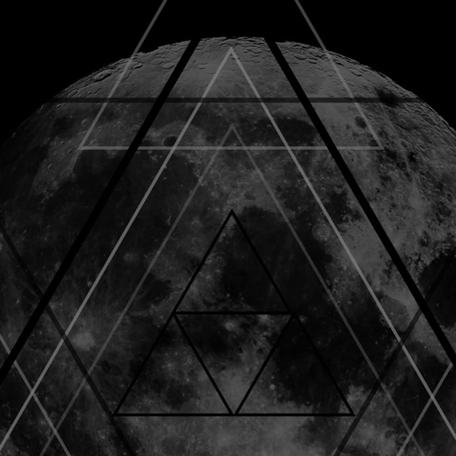 Designer × Vintage Men's Moon & Geometry Graphic T-Shirt Size US M / EU 48-50 / 2 - 4 Thumbnail