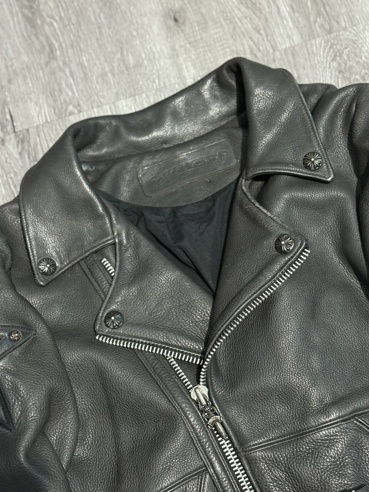Chrome Hearts RARE 1 of 1 Vintage Chrome Hearts Leather Cross Star Jacket Size US M / EU 48-50 / 2 - 13 Thumbnail