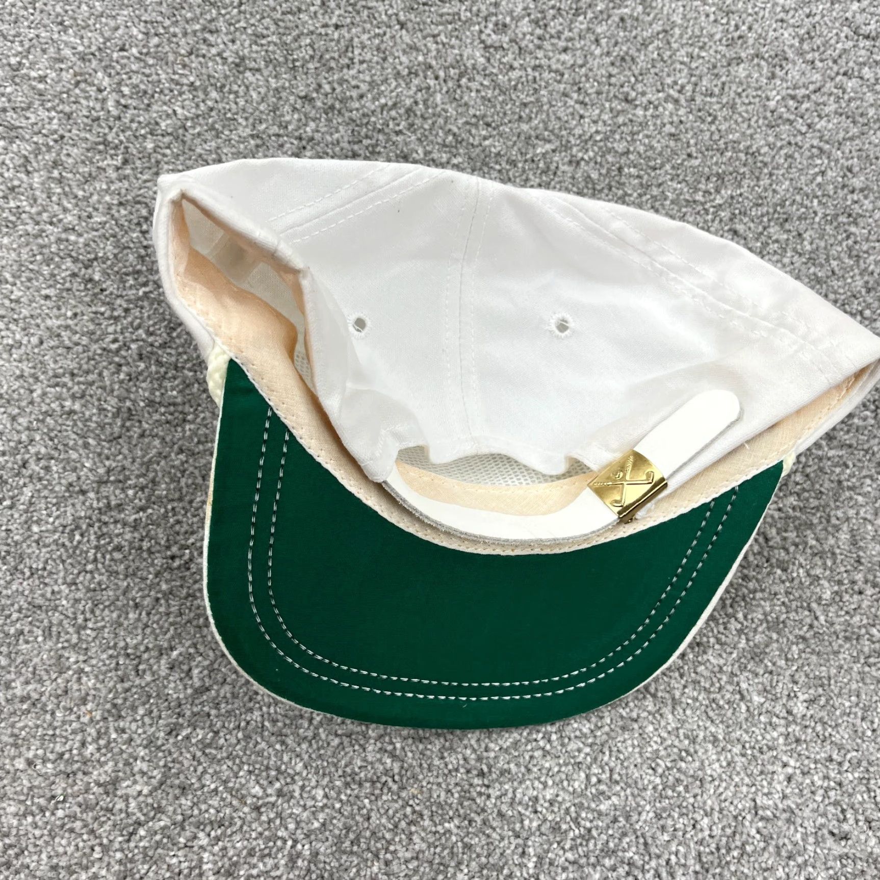 Simons VINTAGE Trucker Hat Cap Strap Back White Patch Oil Petroleum Rope Simmons Rand Casual Adjustable Cotton Knit Men 1990s 80s USA Logo Advertising Size ONE SIZE - 4 Thumbnail