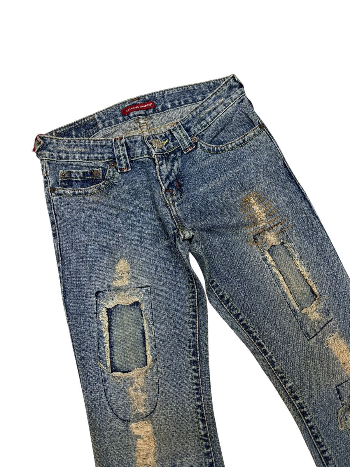 If Six Was Nine Flare Jeans Japanese Shake Shake Mud Wash Distressed Denim Size 26" / US 2 / IT 38 - 6 Thumbnail