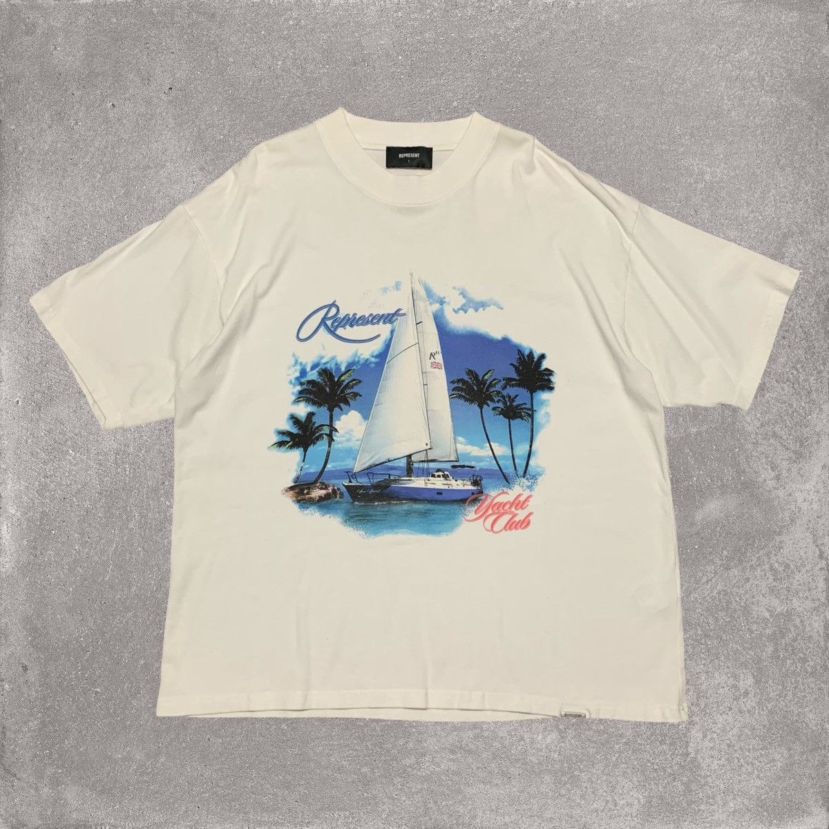 Represent Clo. Represent Large Yacht Club Flat White Tee Size US L / EU 52-54 / 3 - 1 Thumbnail