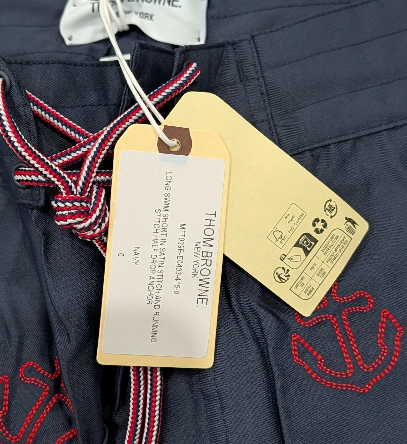Thom Browne THOM BROWNE Embroidered Anchor Board Shorts Trunks 0 - XS Size US 28 / EU 44 - 10 Thumbnail